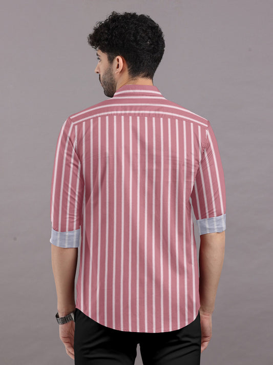 Mauve Pink Stripes Shirt