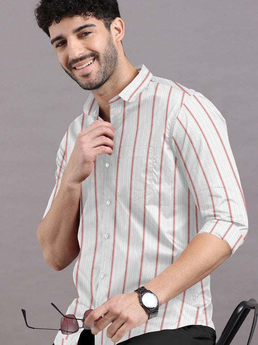 Urbanish Subtle Stripes on White Shirt
