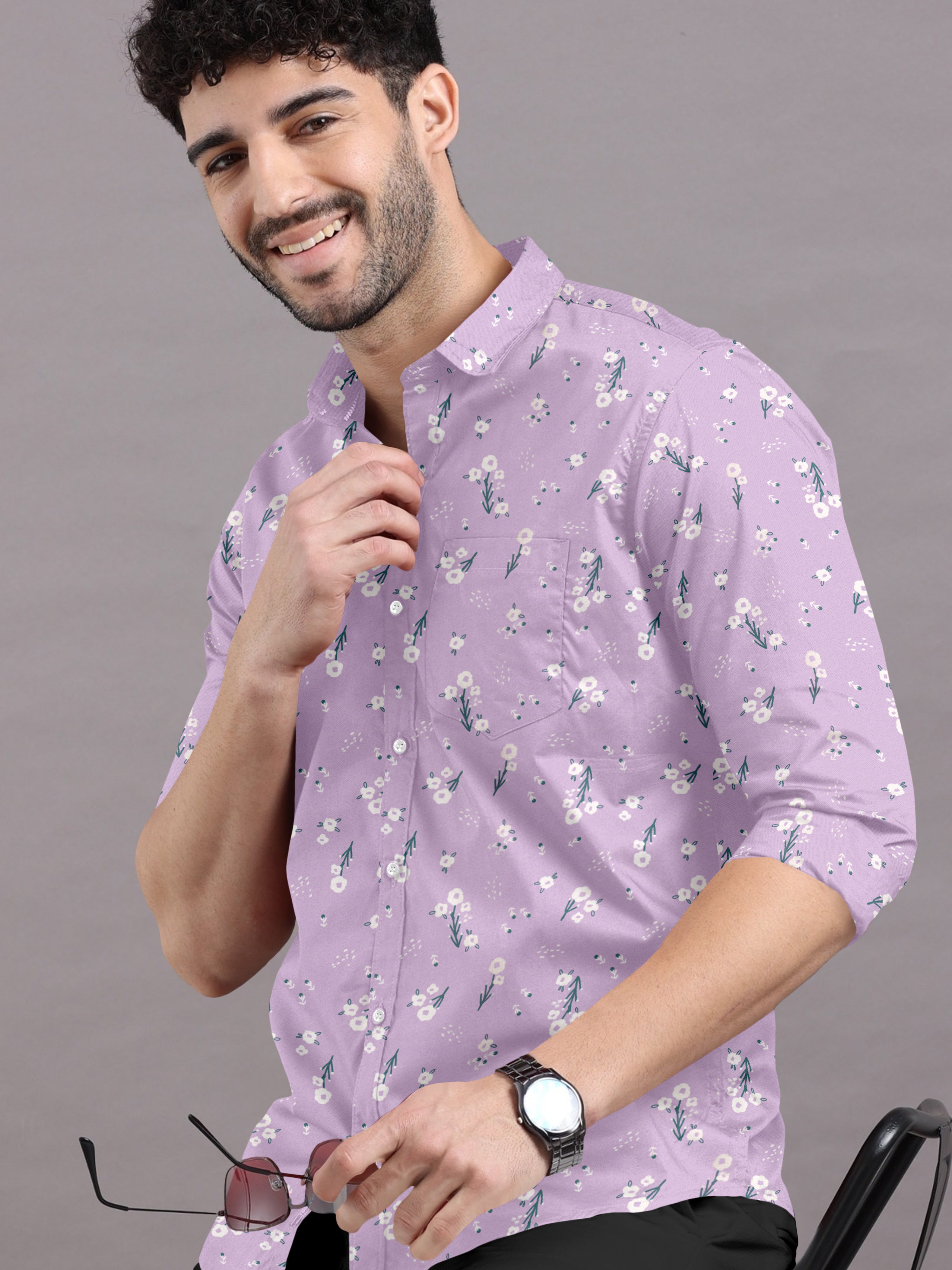 Cotton Floral Printed Shirt