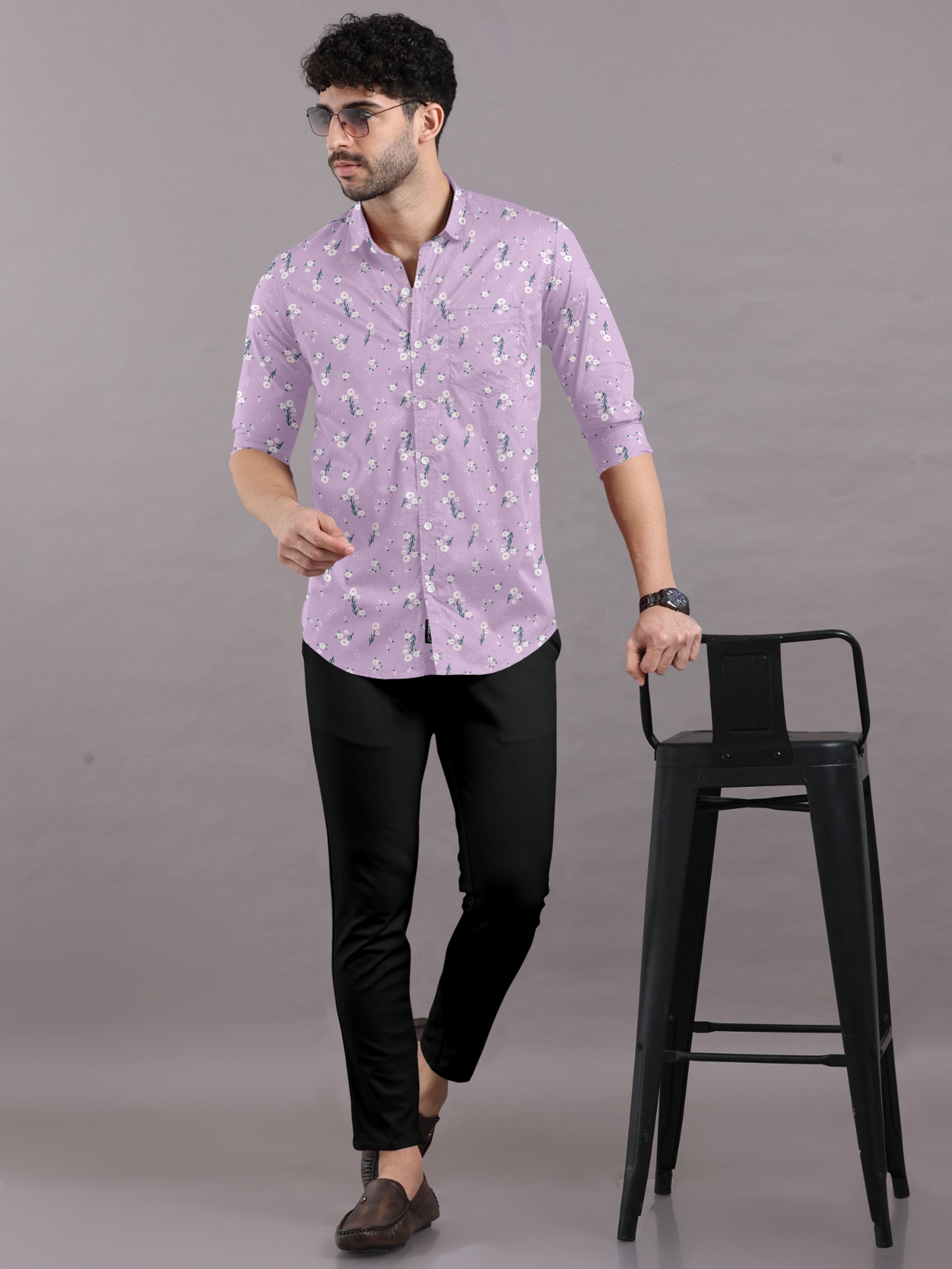 Cotton Floral Printed Shirt