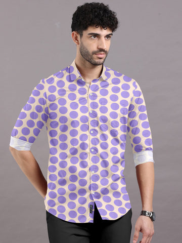 Lavender Dots Printed Shirt