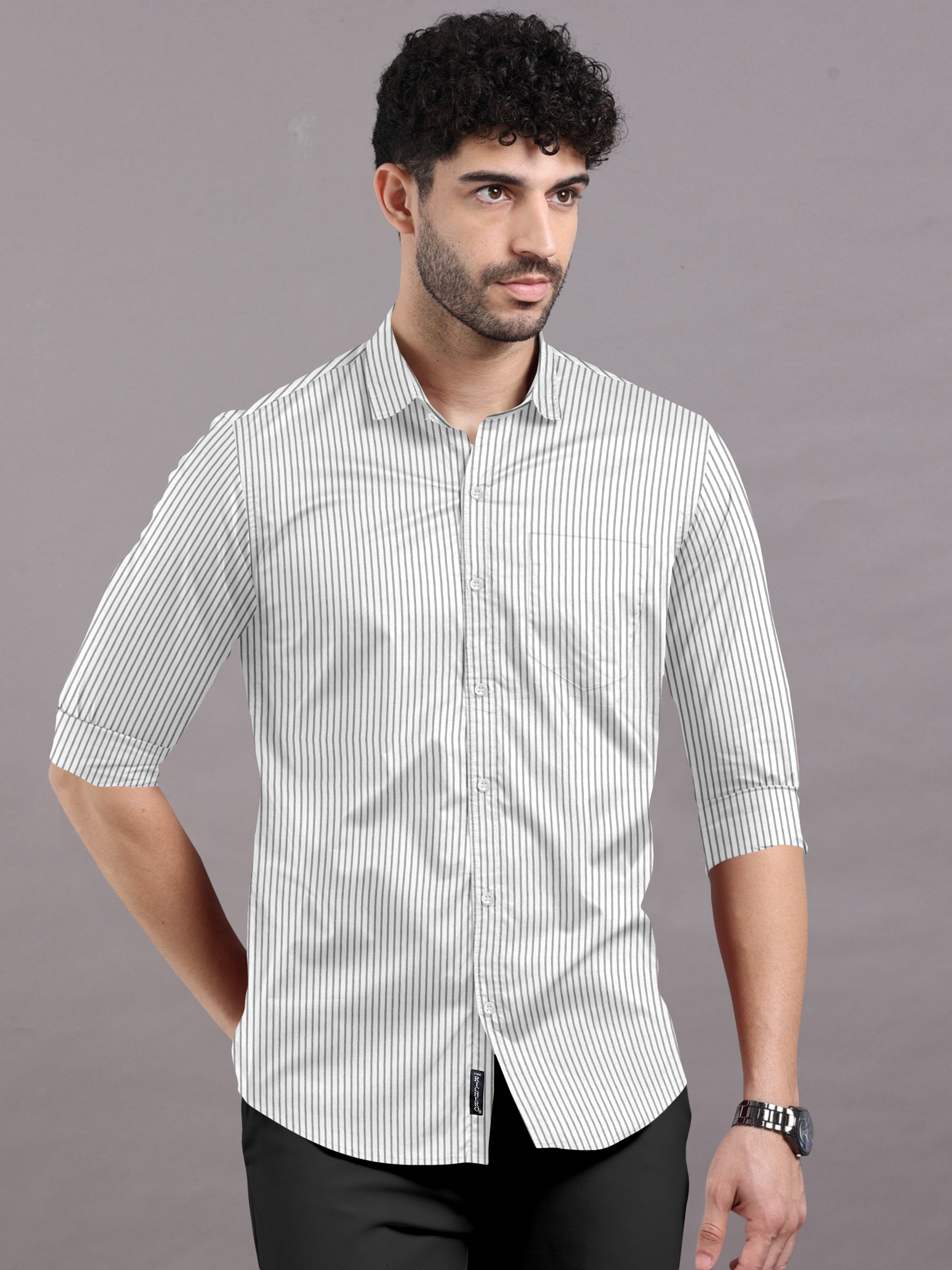 Black and white lining hot sale shirt