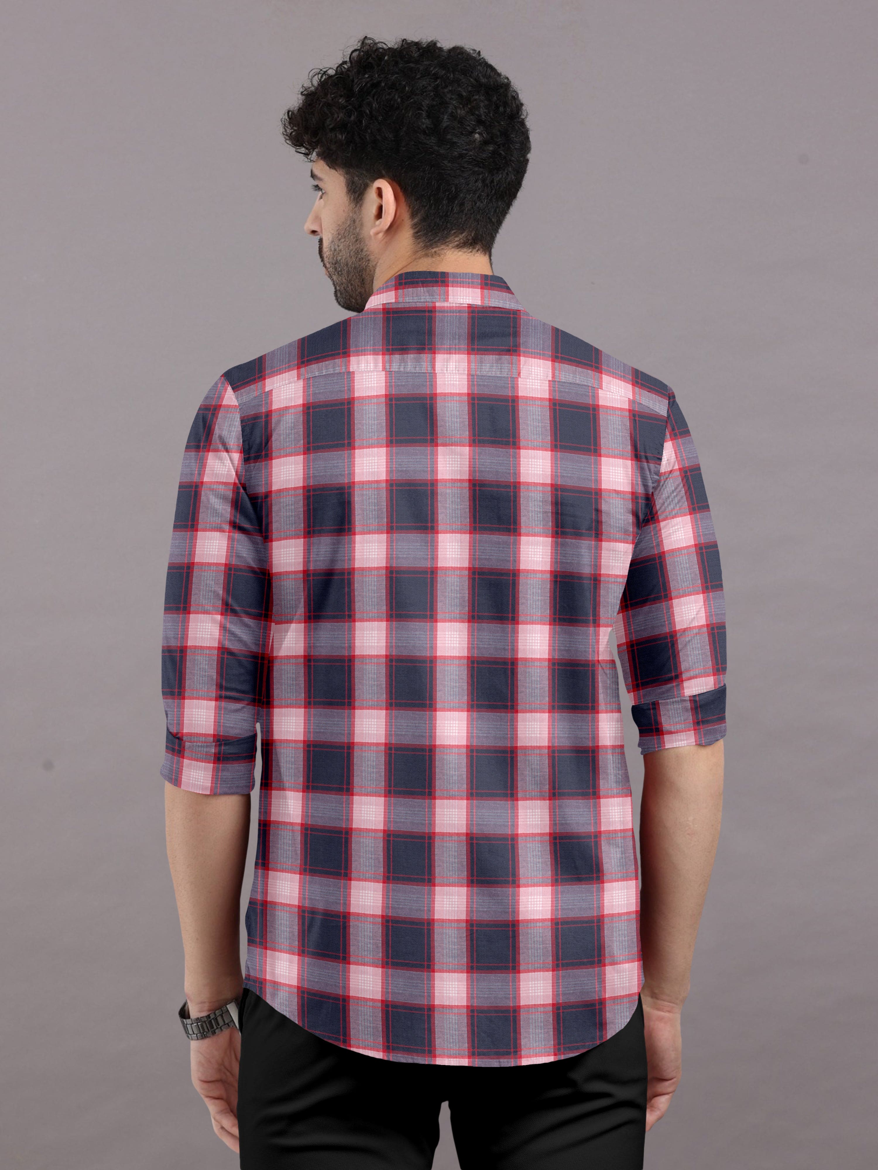 Blue & Red Checks Shirt