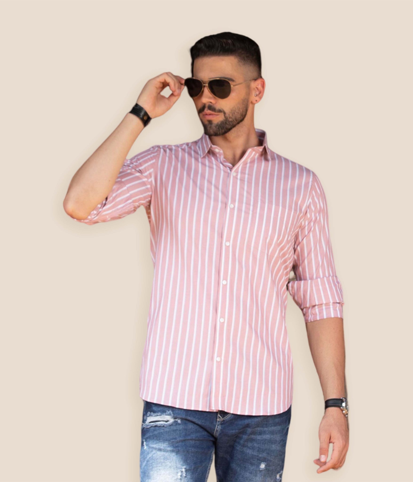 Men's lining dusty pink shirt 