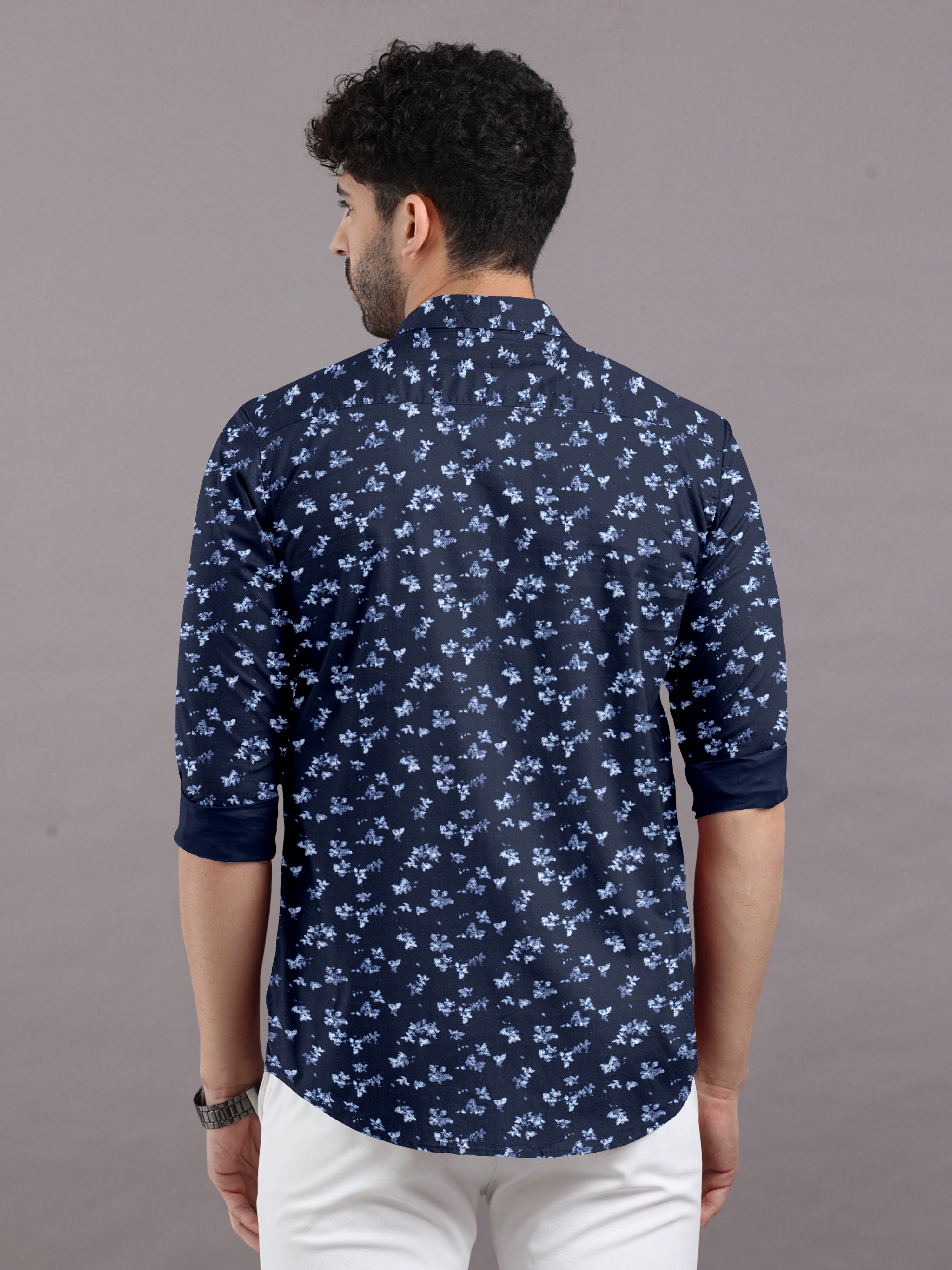 Prussian Blue Printed Shirt