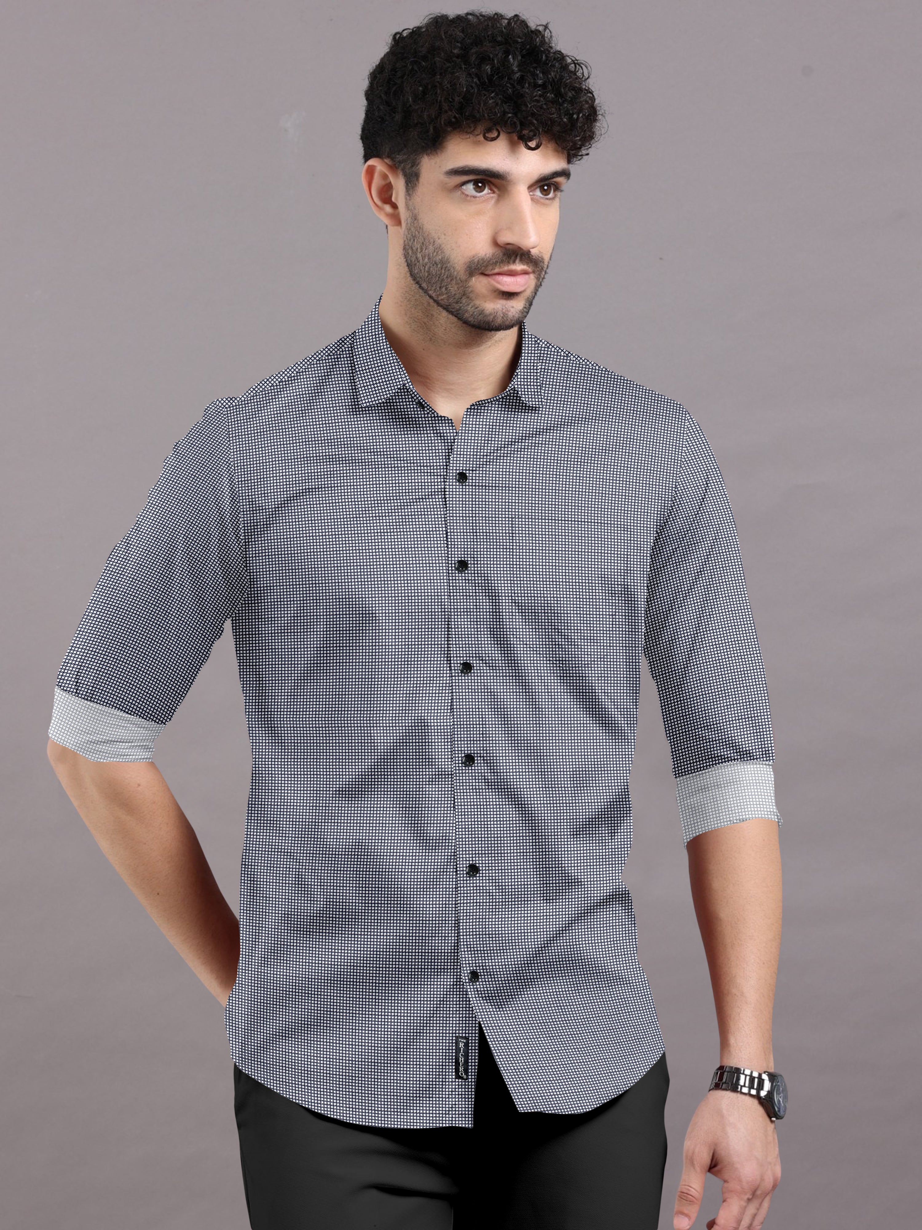 Small Black And White Checks Shirt