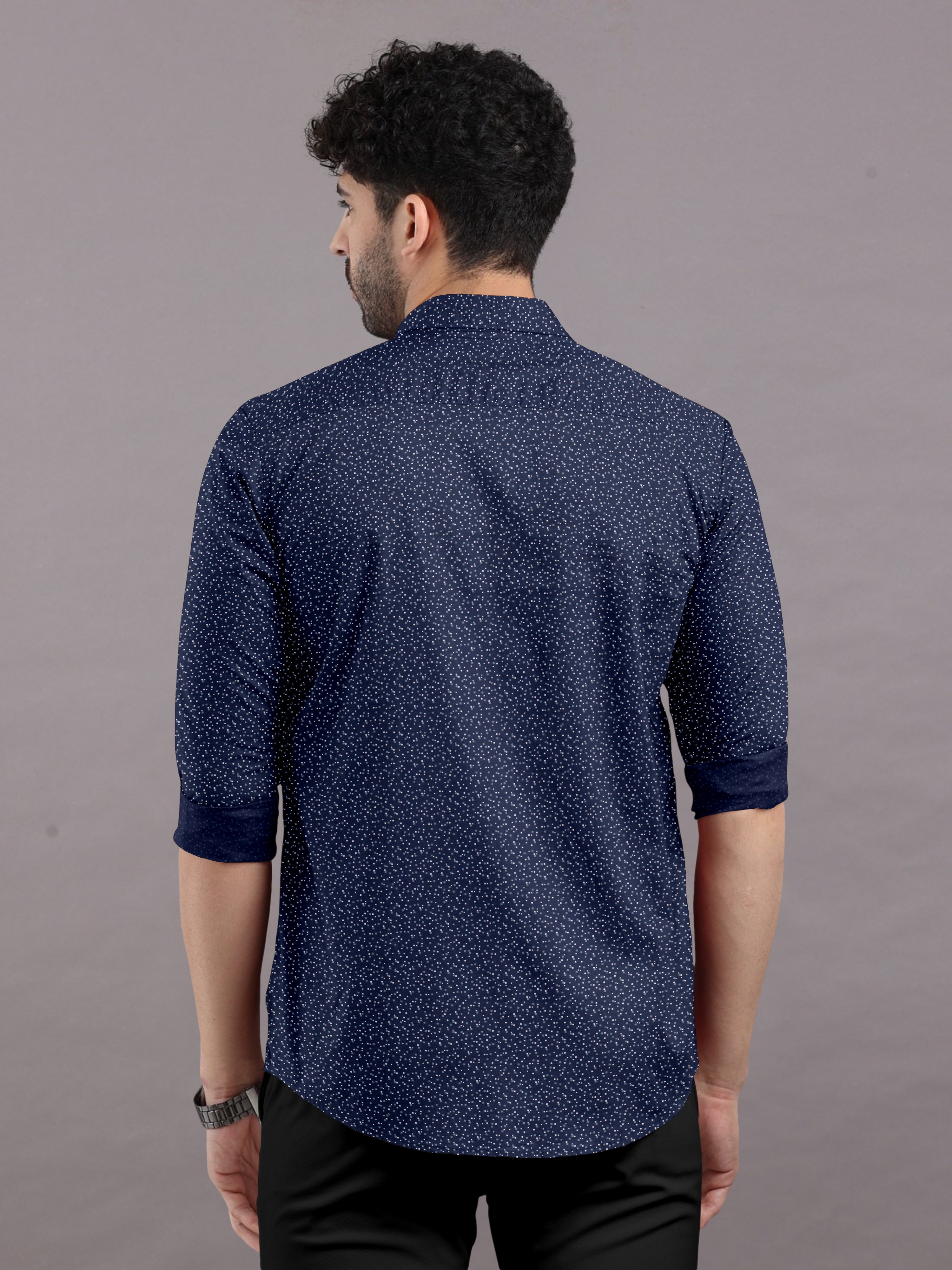 Stylish Dark Blue Printed Shirt