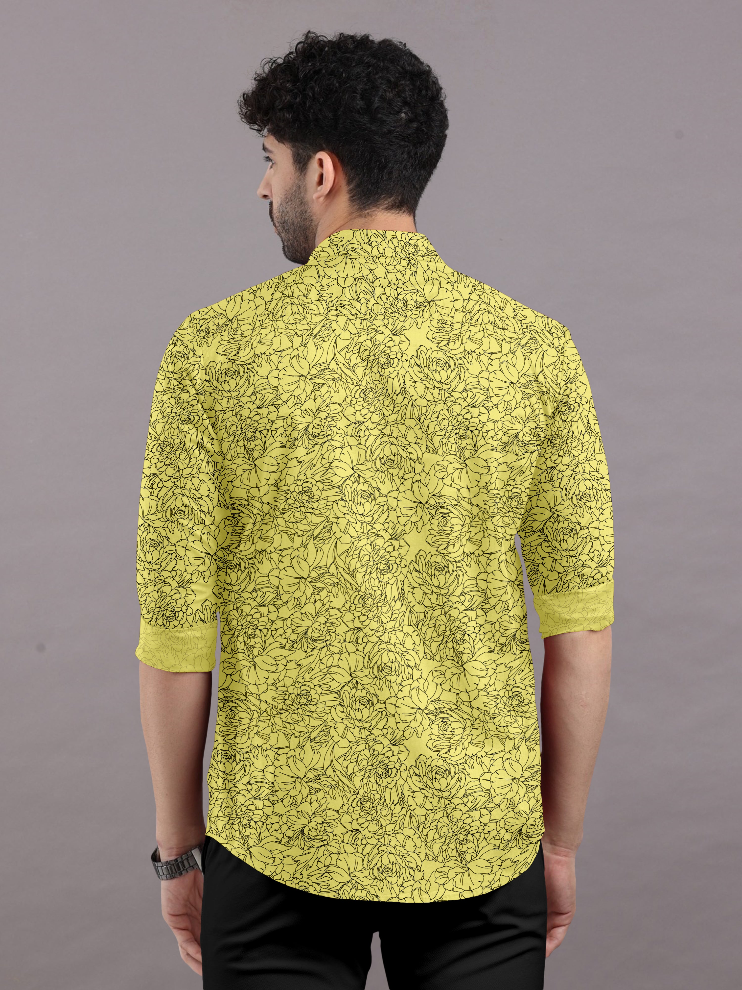 Lime & Noir Printed Shirt