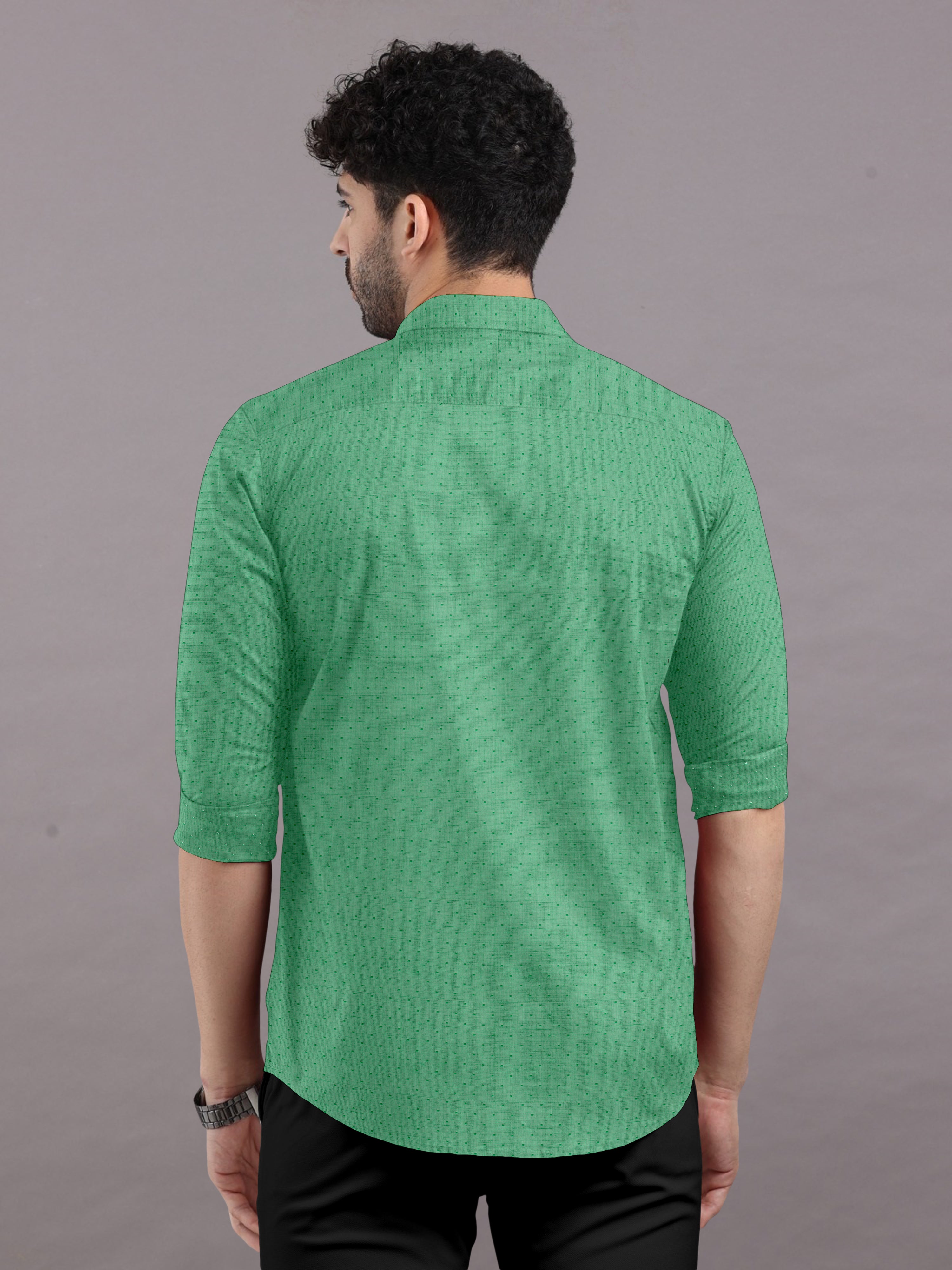 Fresh Green With Small Prints Shirt