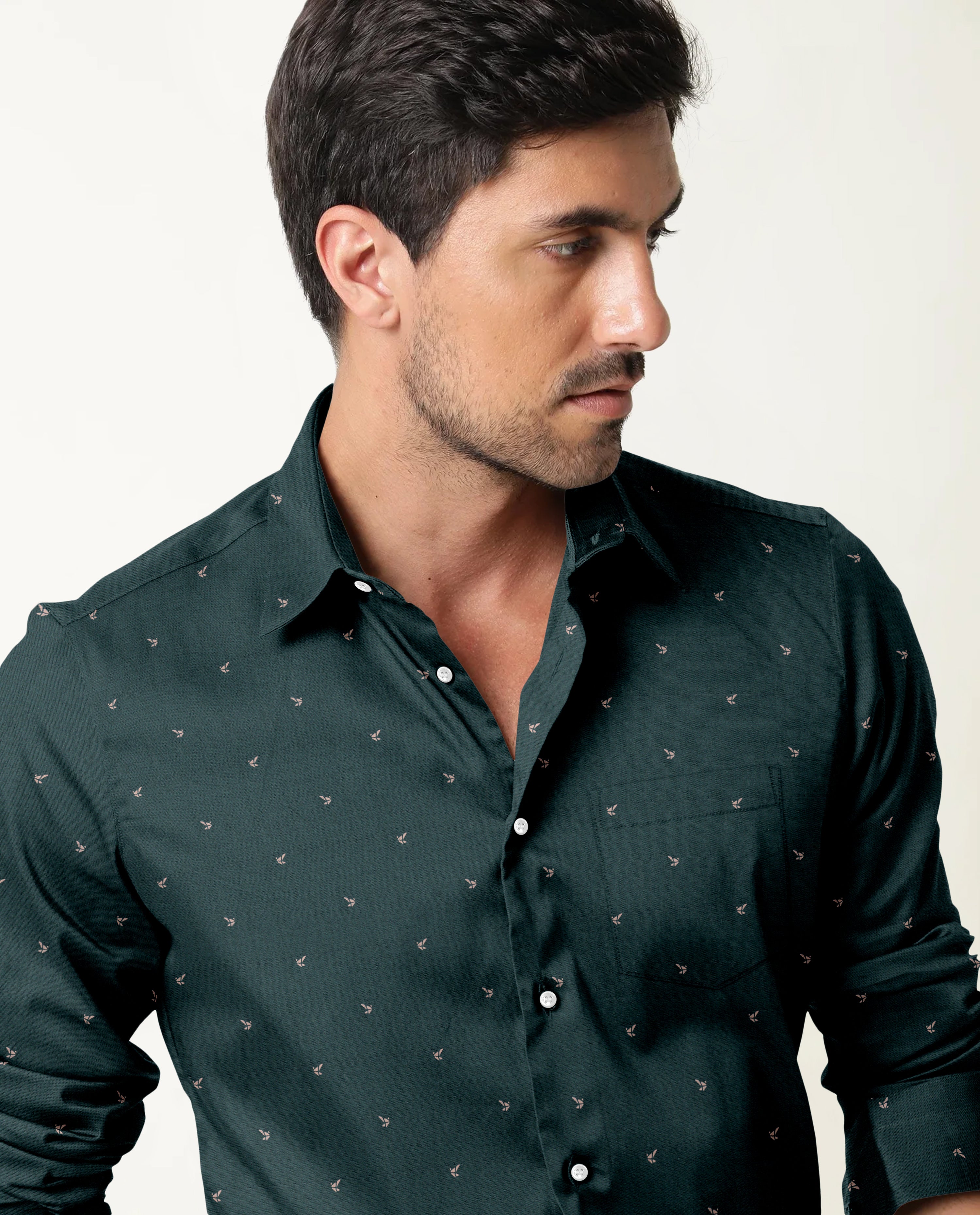 Refreshing Dark Turquoise Casual Shirt