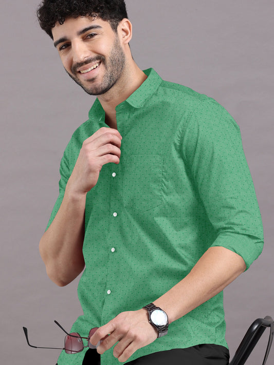 Fresh Green With Small Prints Shirt