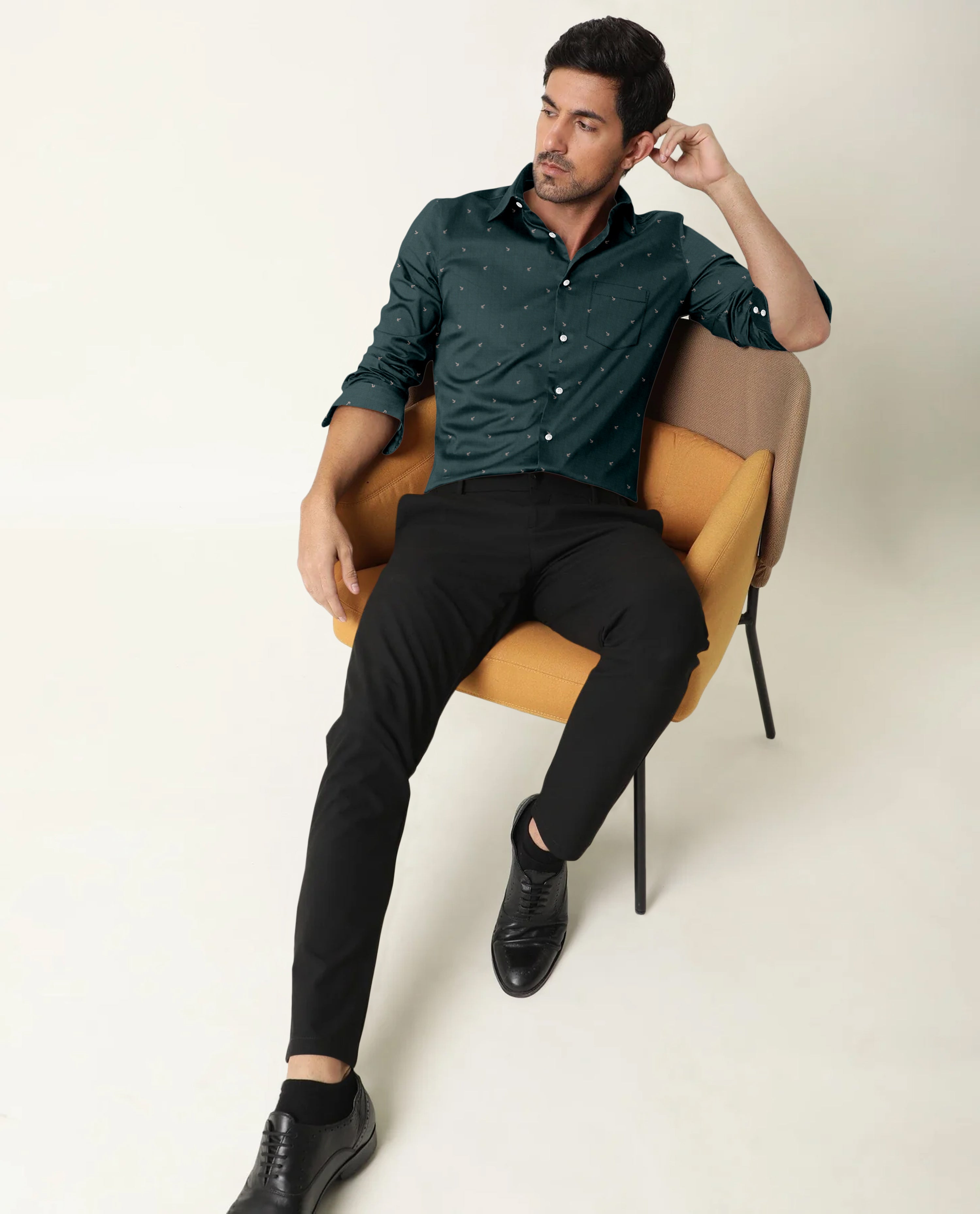 Refreshing Dark Turquoise Casual Shirt