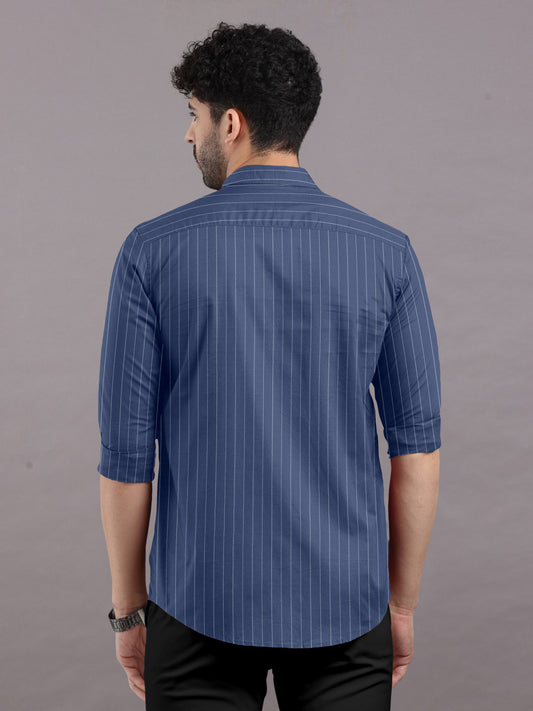 Blue With White Stripes Shirt