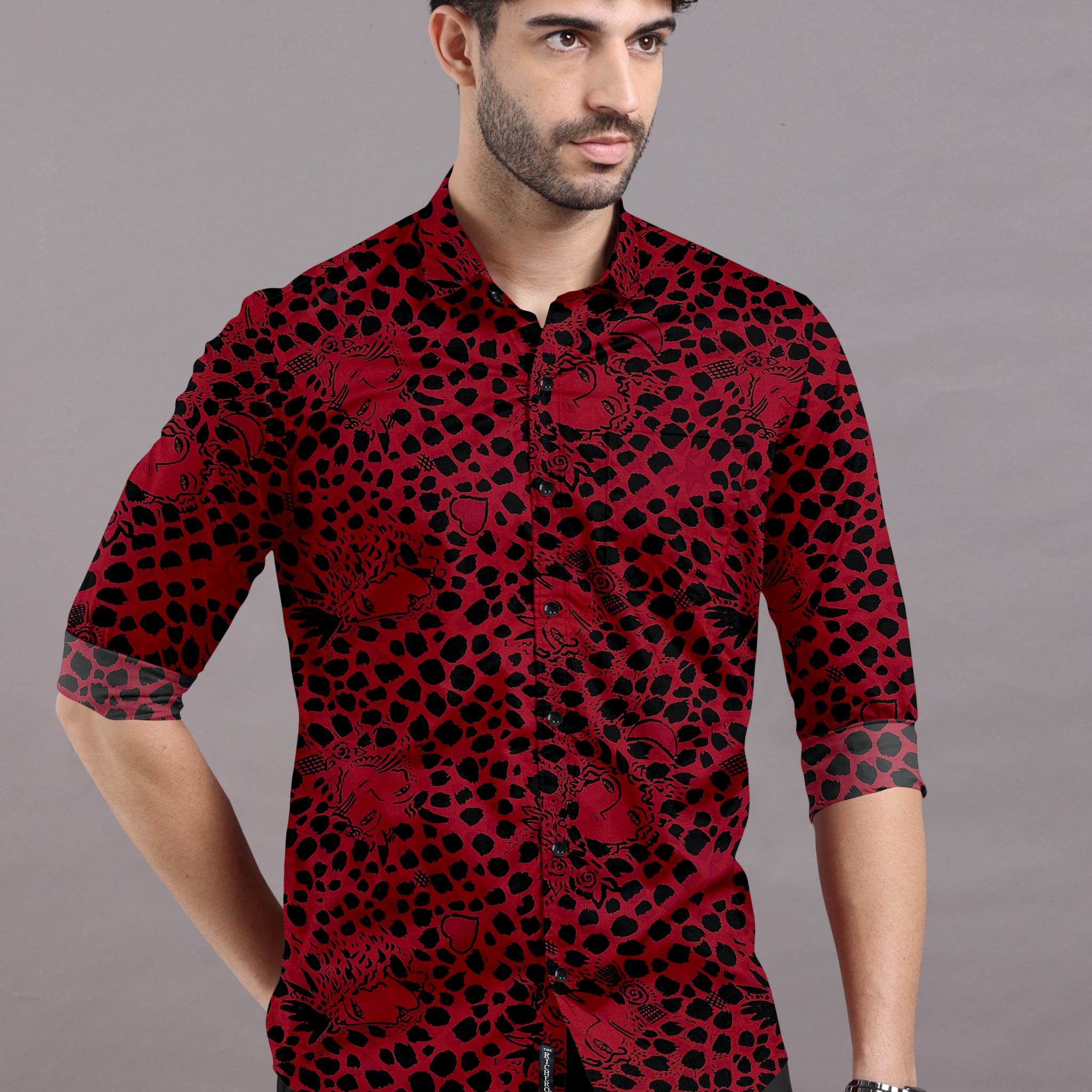Wild Red Doted Printed shirt