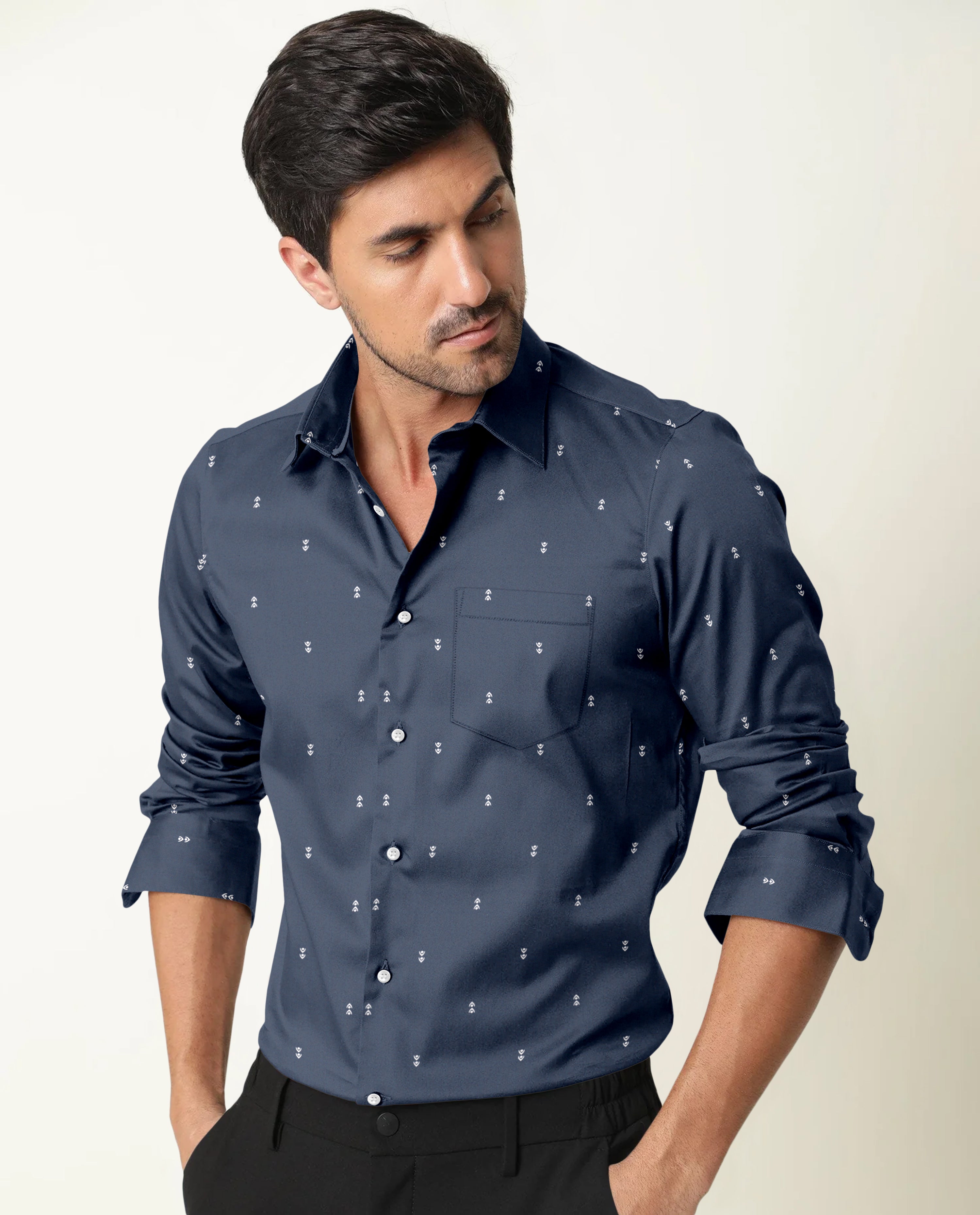 Gentle Grey With Subtle Prints Shirt