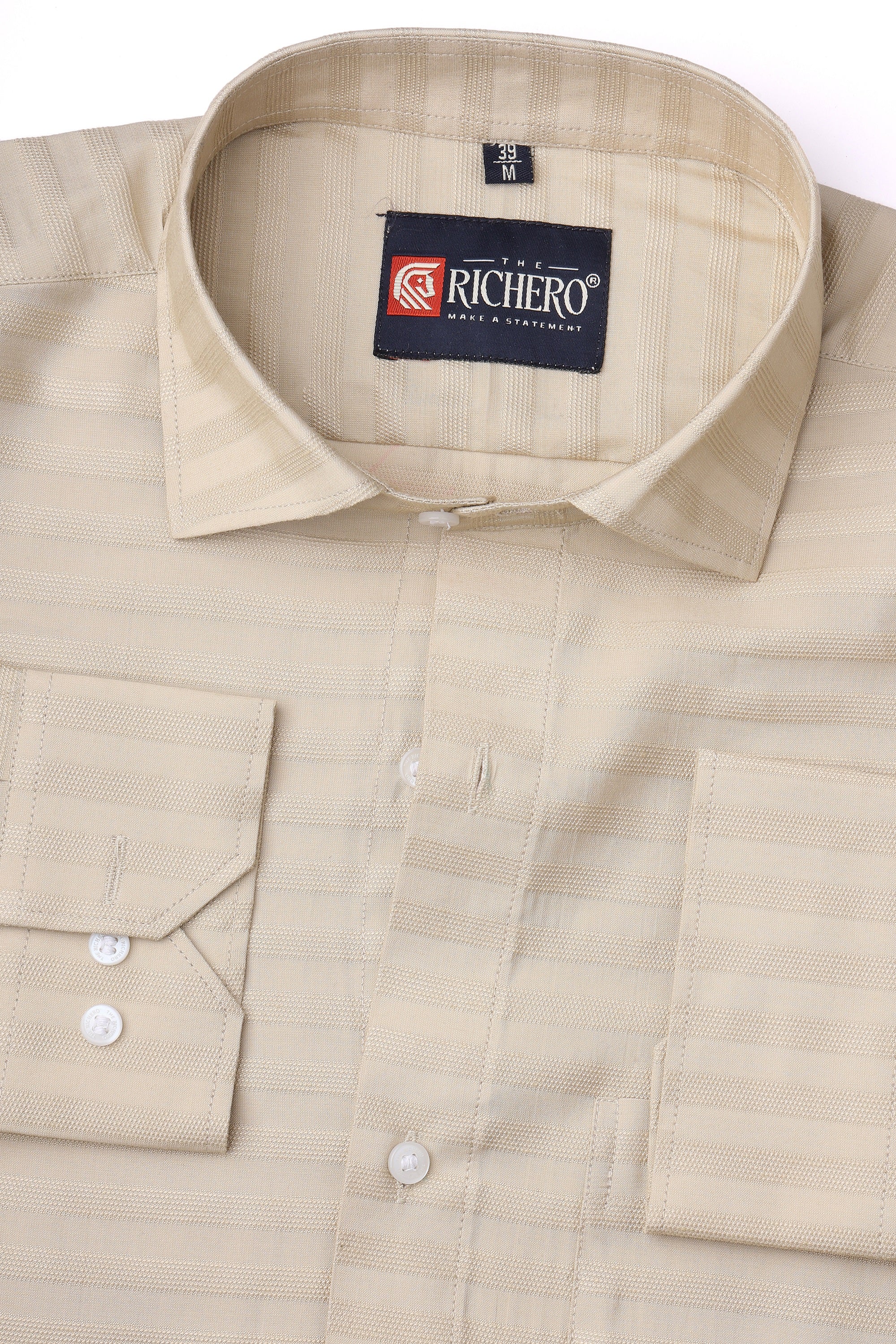 Horizon Elite Cream Cotton Men's Shirt