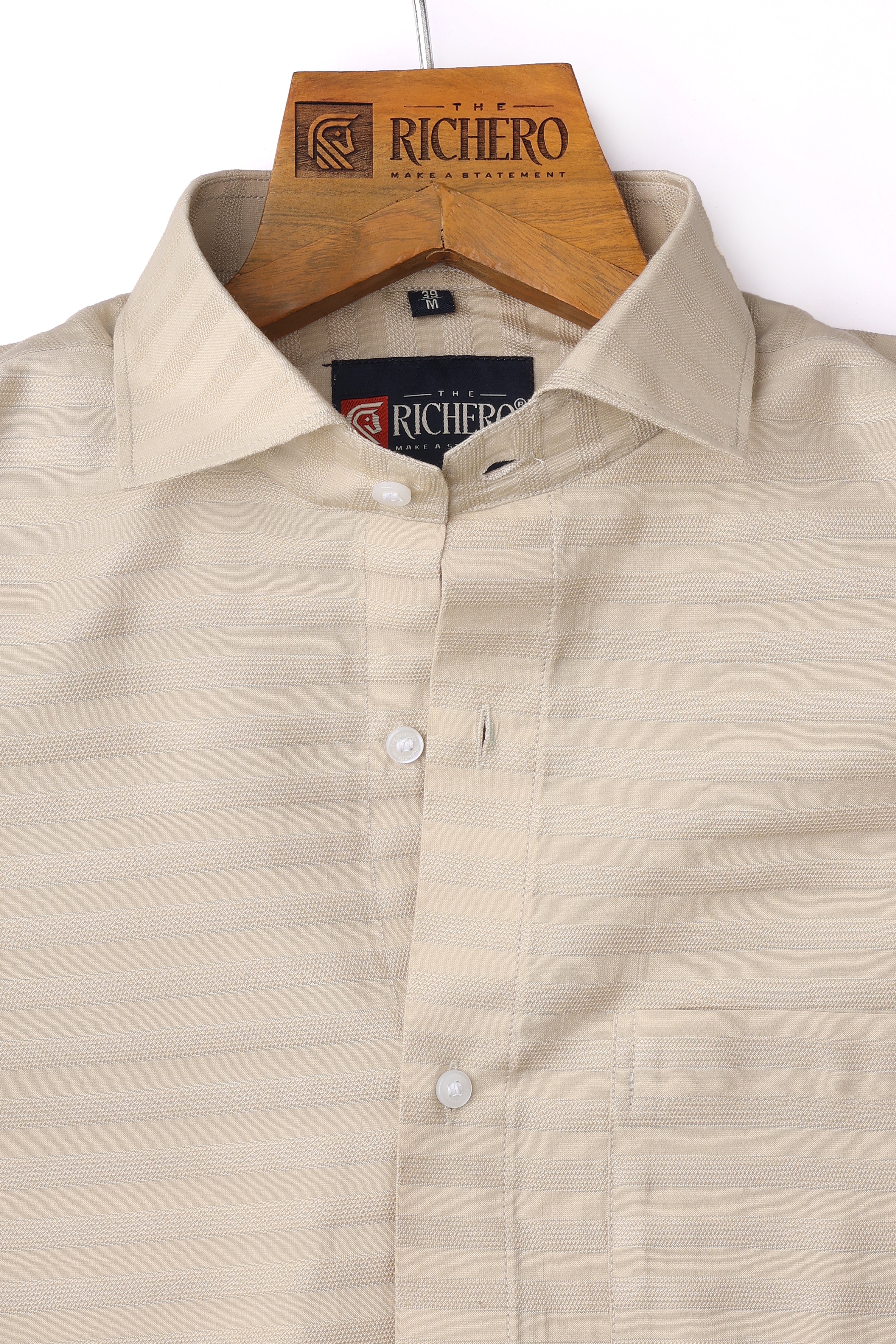 Horizon Elite Cream Cotton Men's Shirt