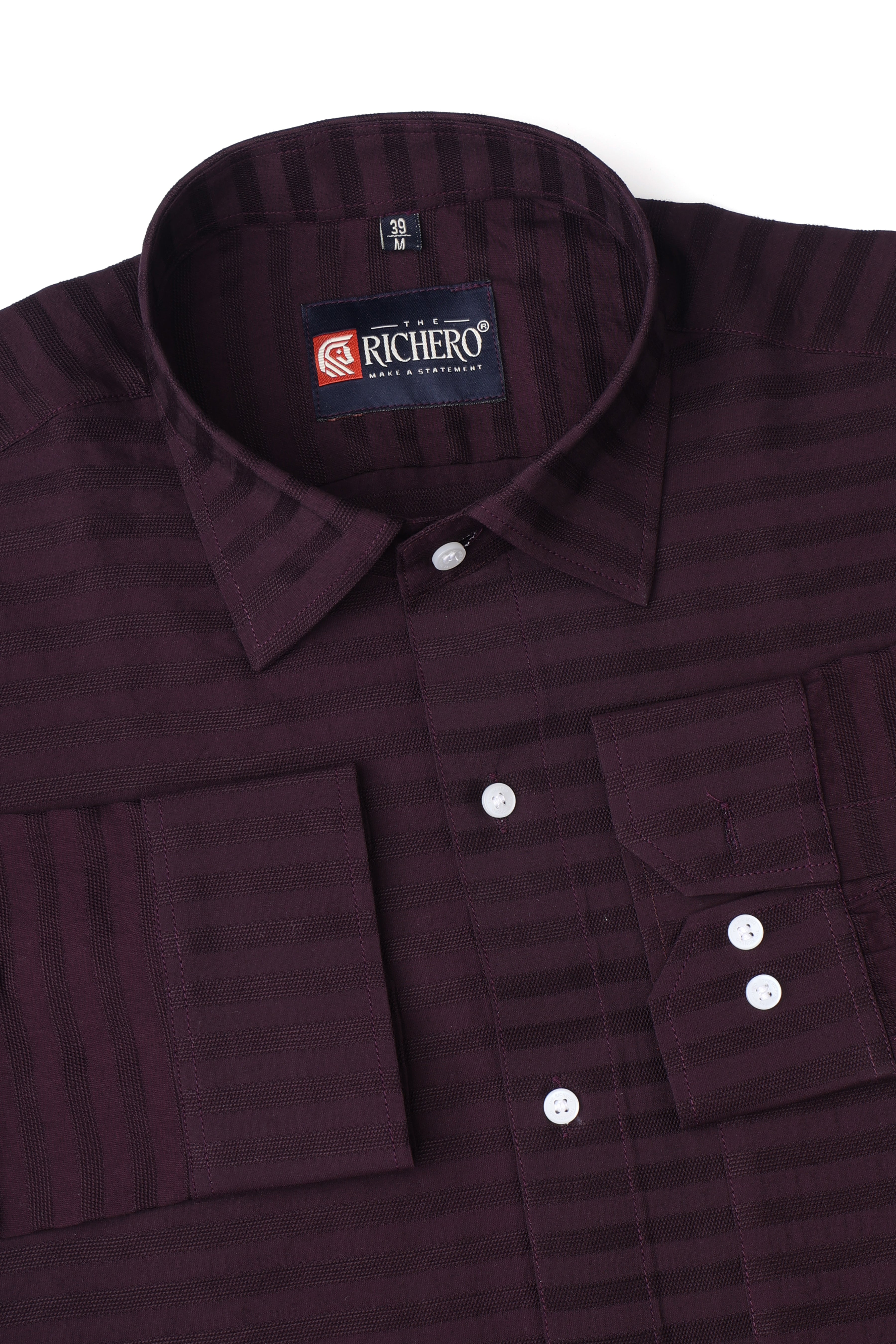 Horizon Elite Wine Cotton Men's Shirt