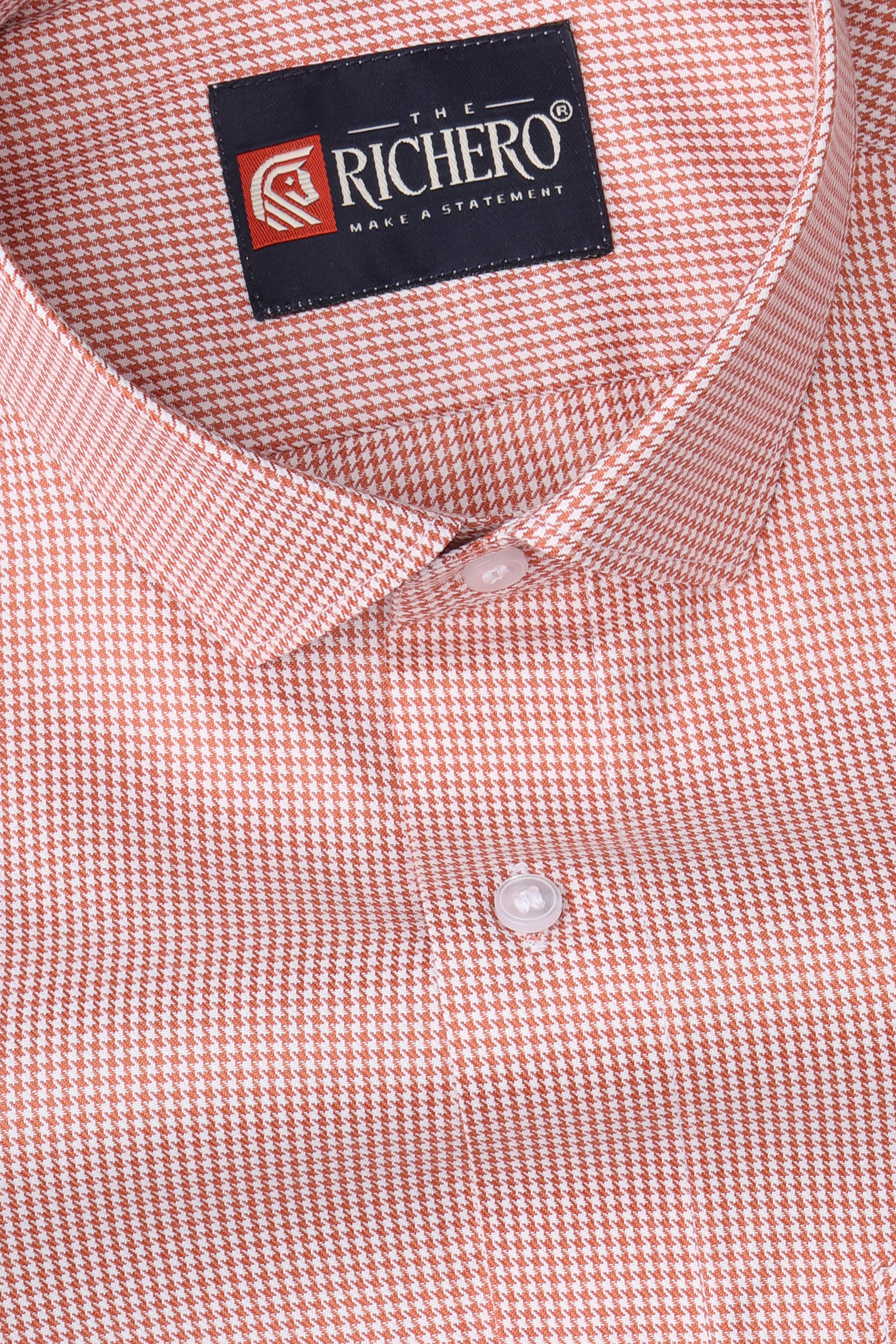 Zigzag Red Giza Cotton Men's Shirt