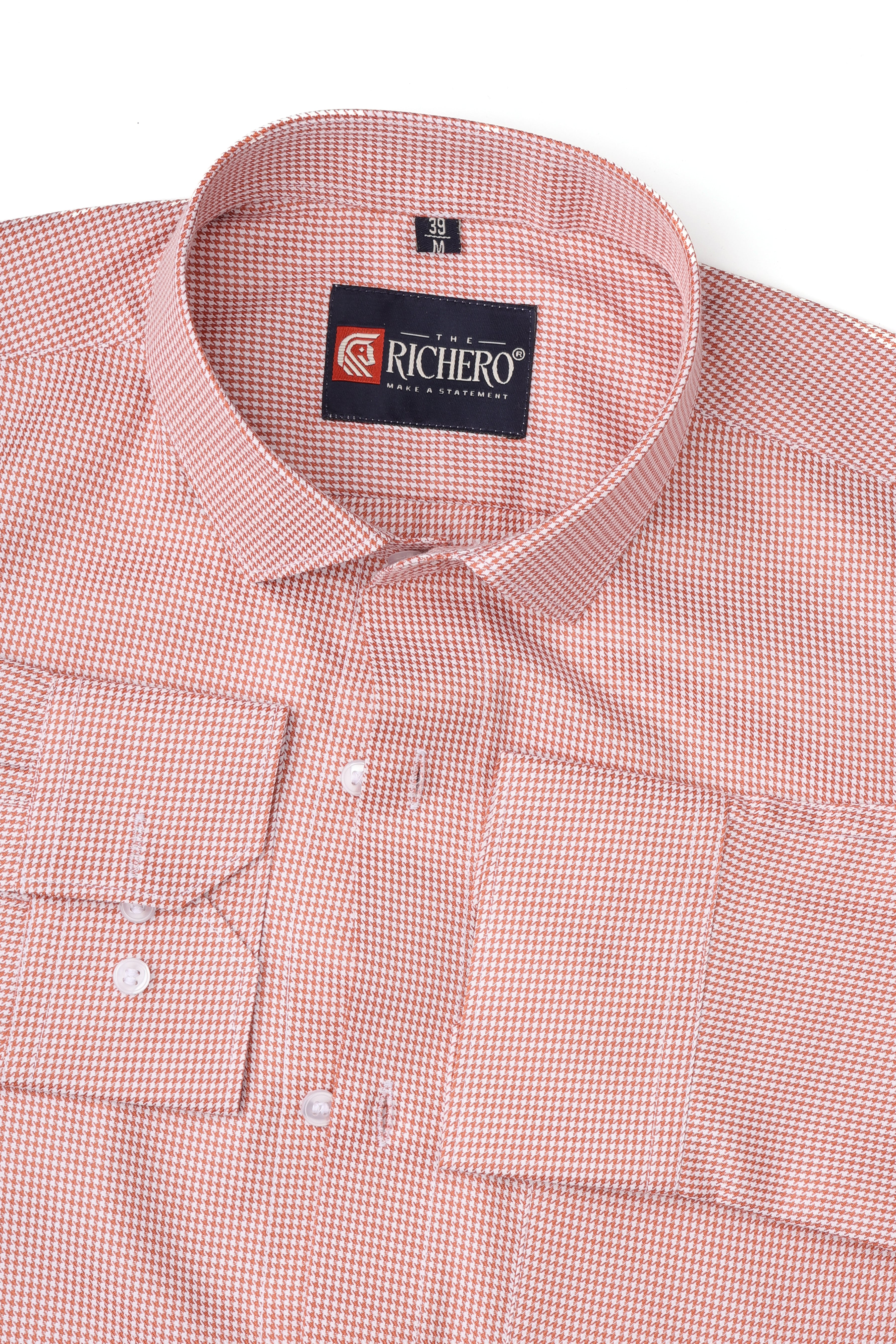 Zigzag Red Giza Cotton Men's Shirt