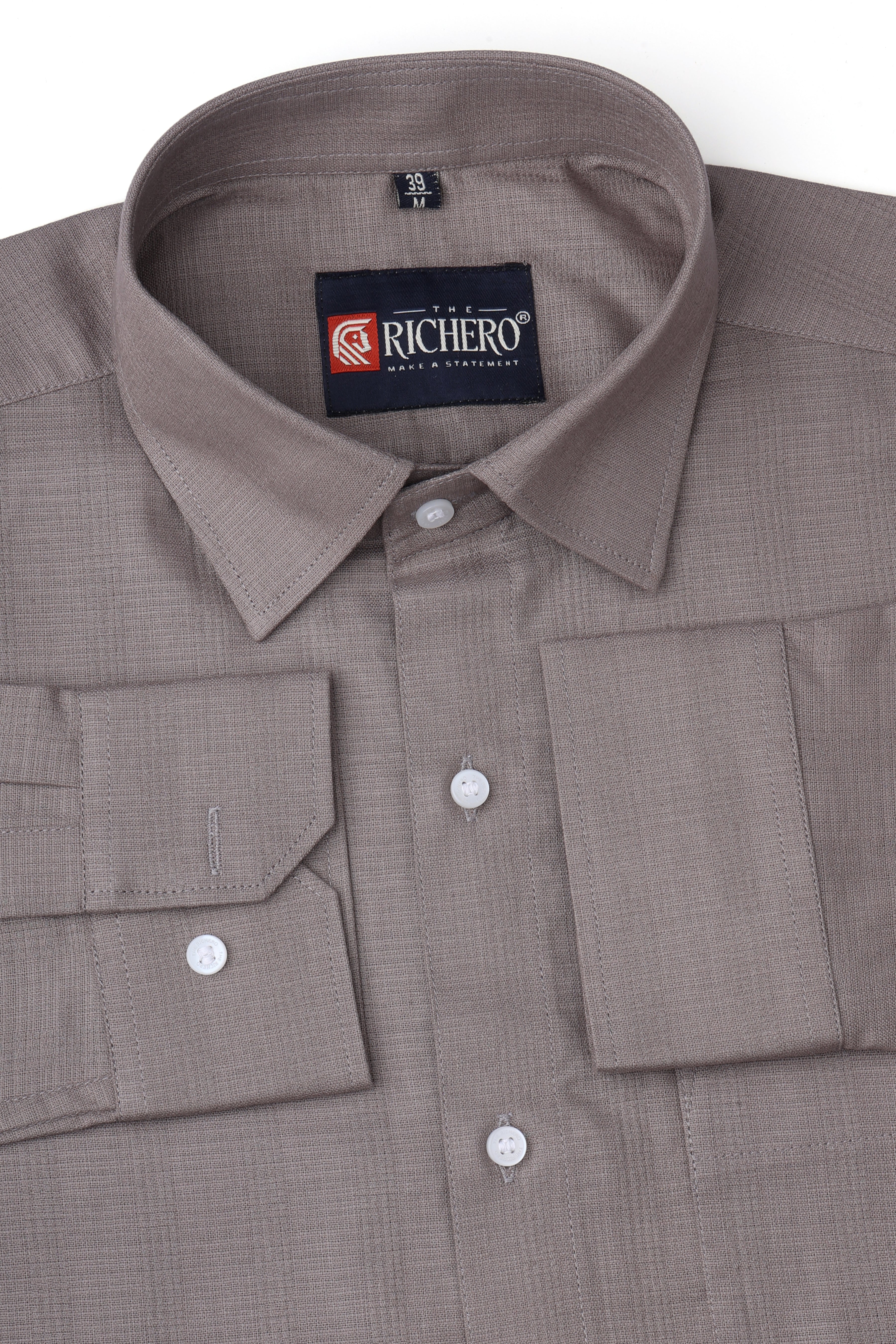 Matrix Light Grey Cotton Men's Shirt