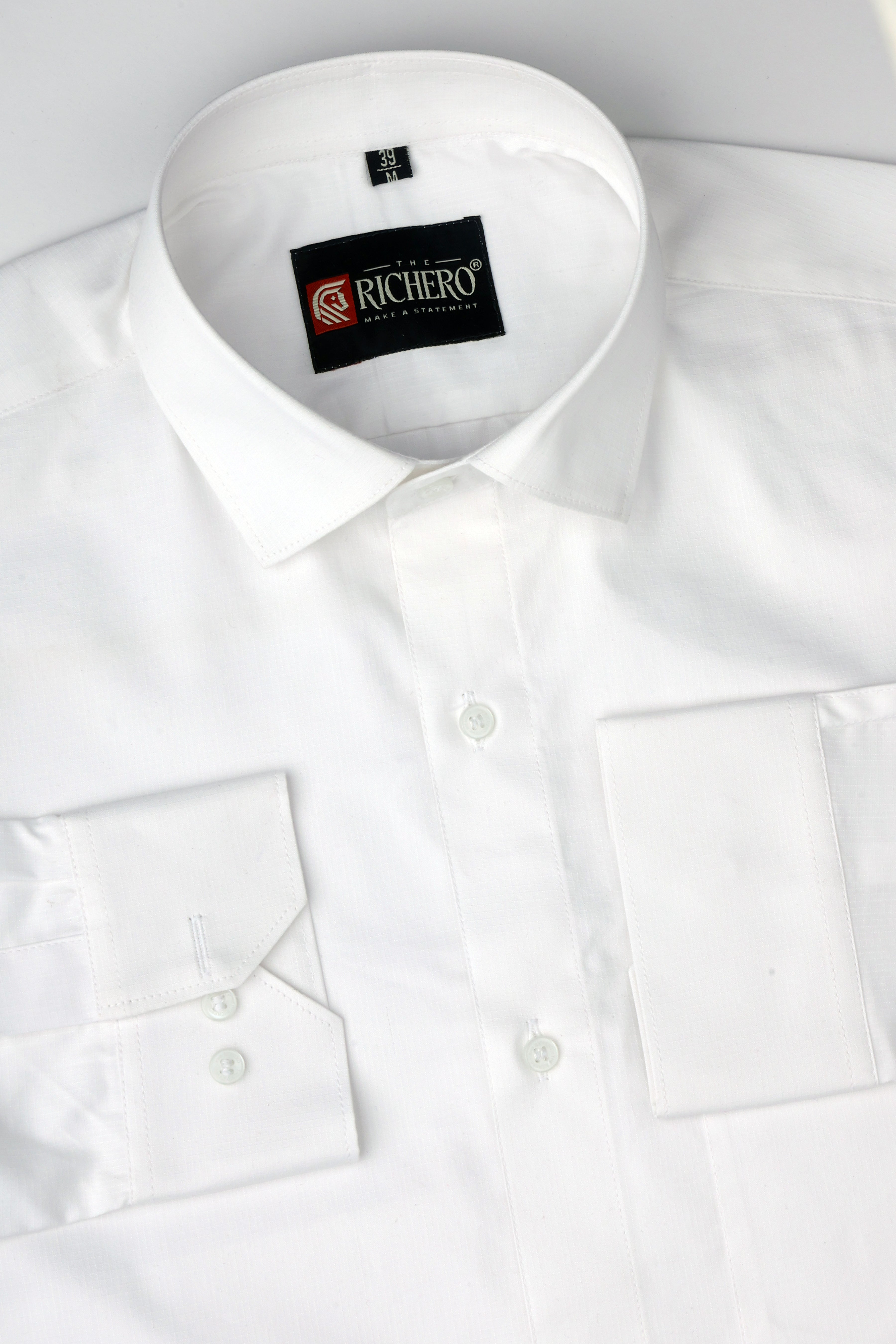 Nano Checks White Cotton Men's Shirt