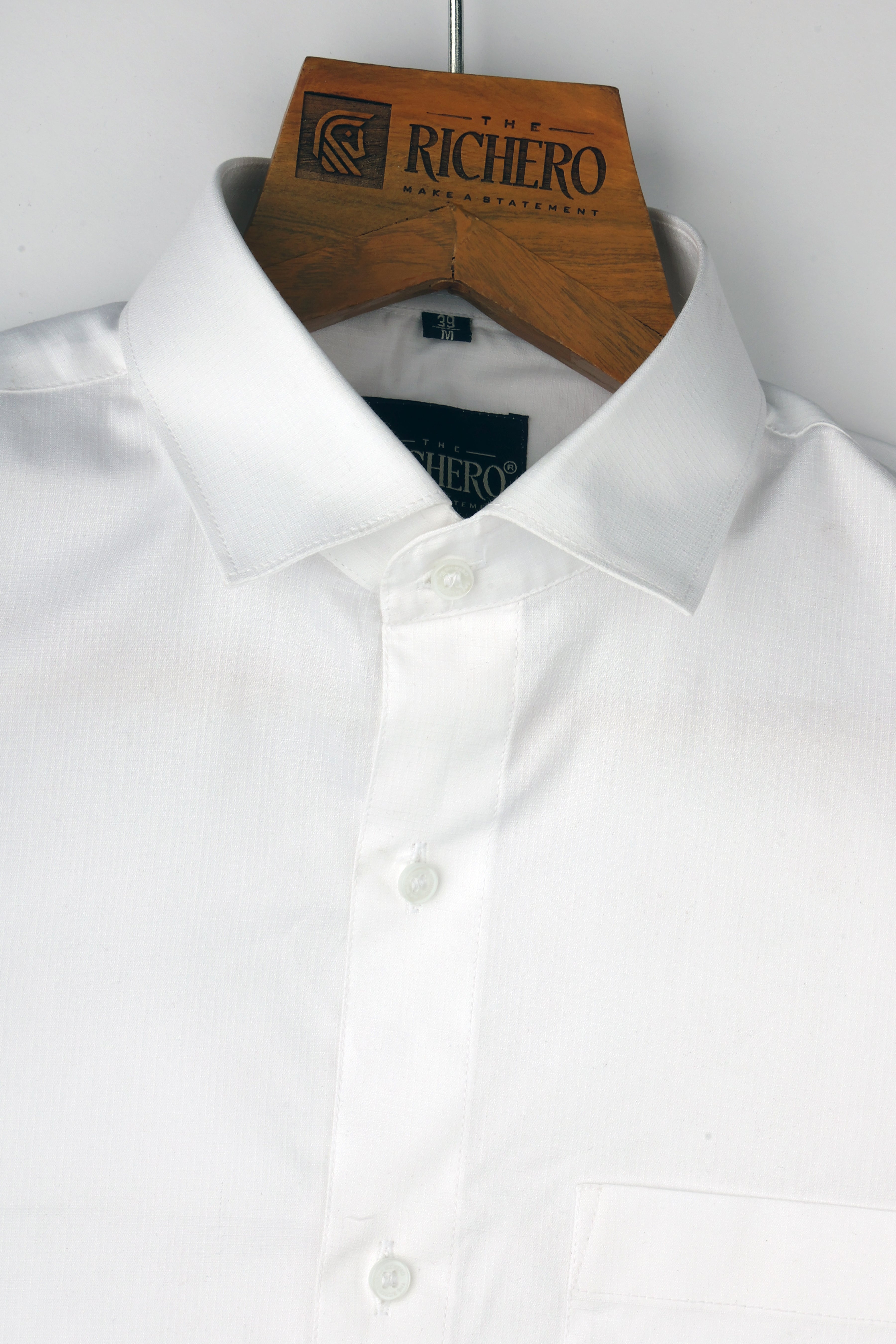 Nano Checks White Cotton Men's Shirt