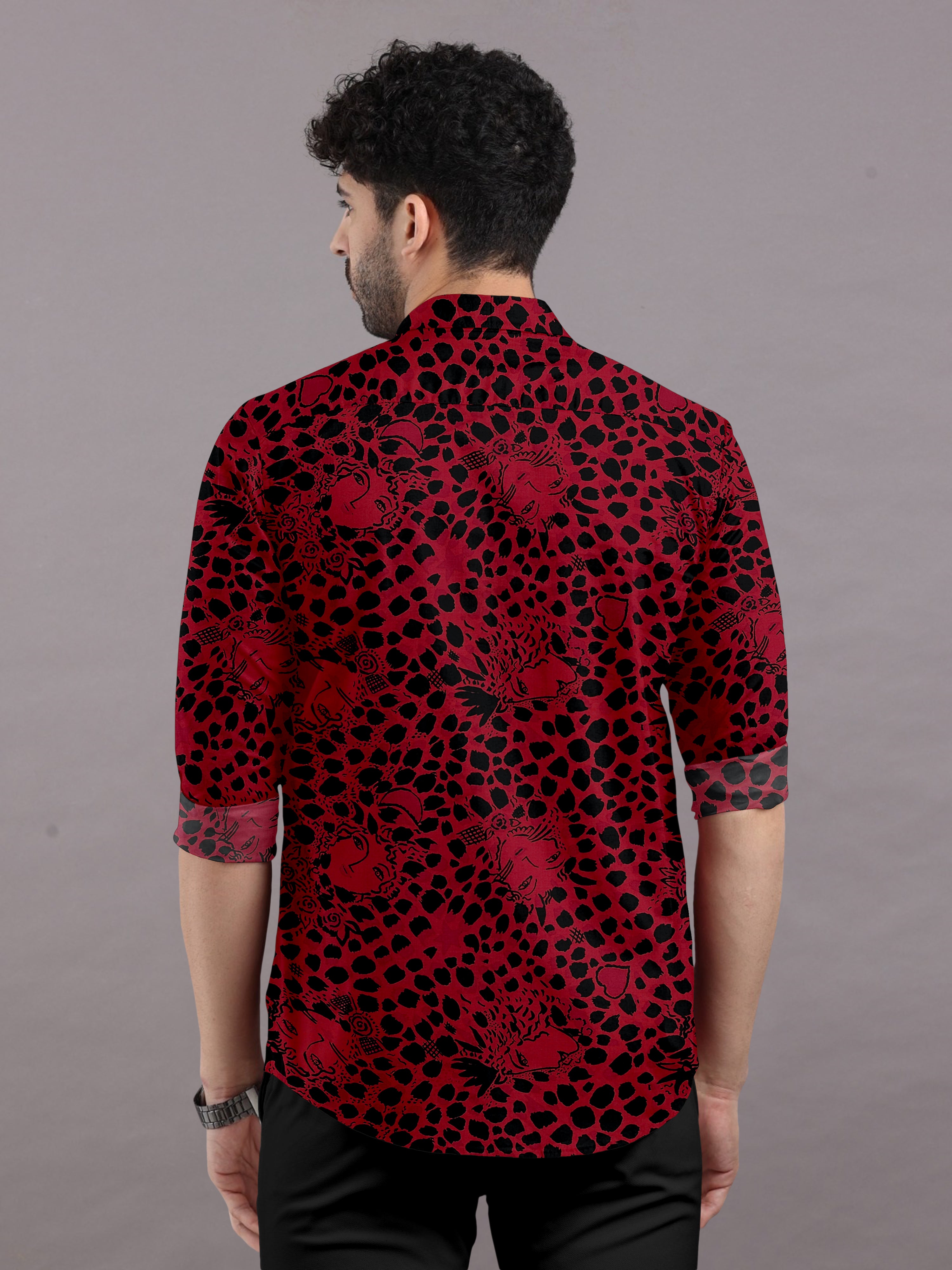 Wild Red Doted Printed shirt