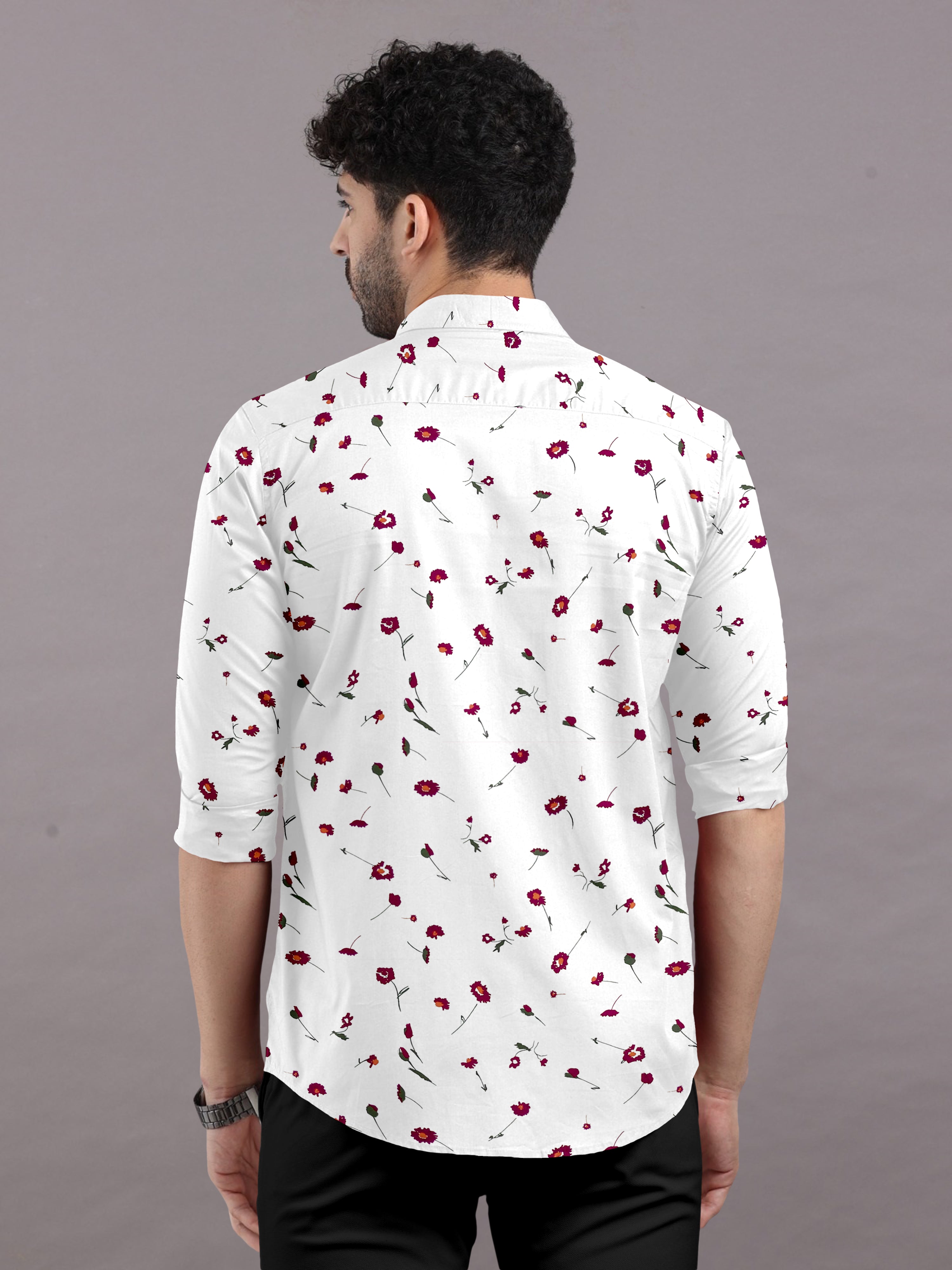 Artistic Vibes With Floral Prints on White Shirt