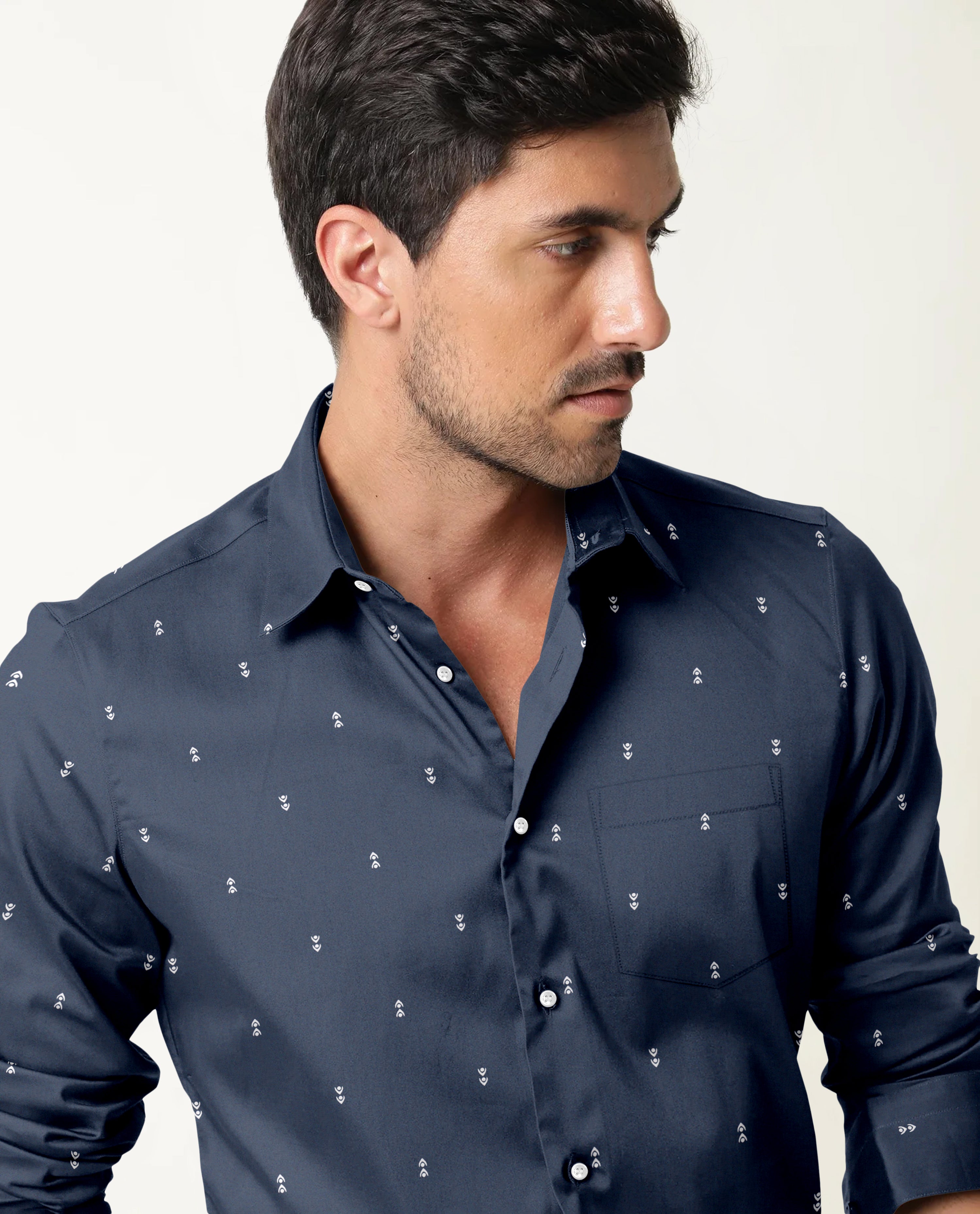 Gentle Grey With Subtle Prints Shirt