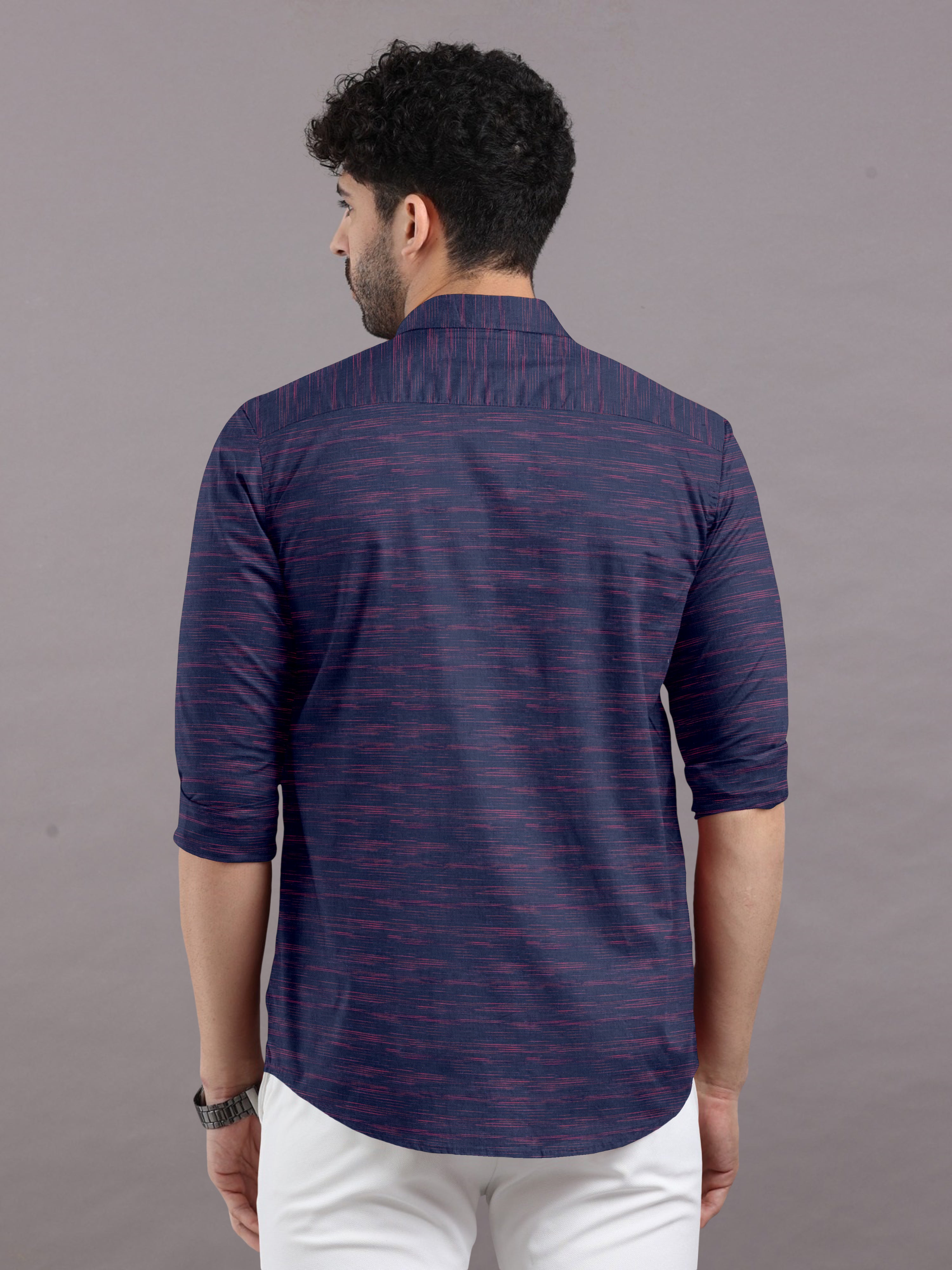 Printed Rich Blue Lining Shirt