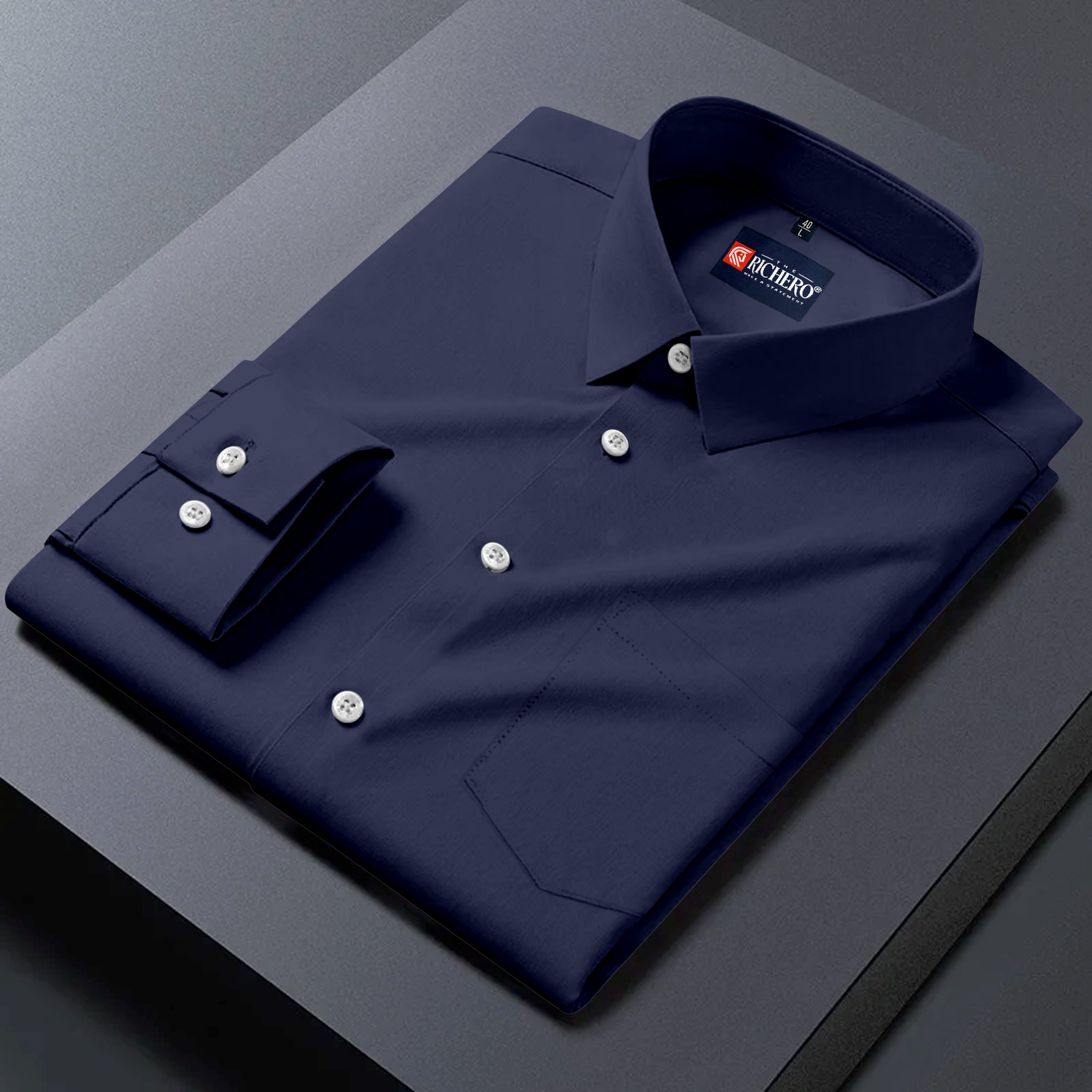 Prussian Blue Rich Plain Shirt