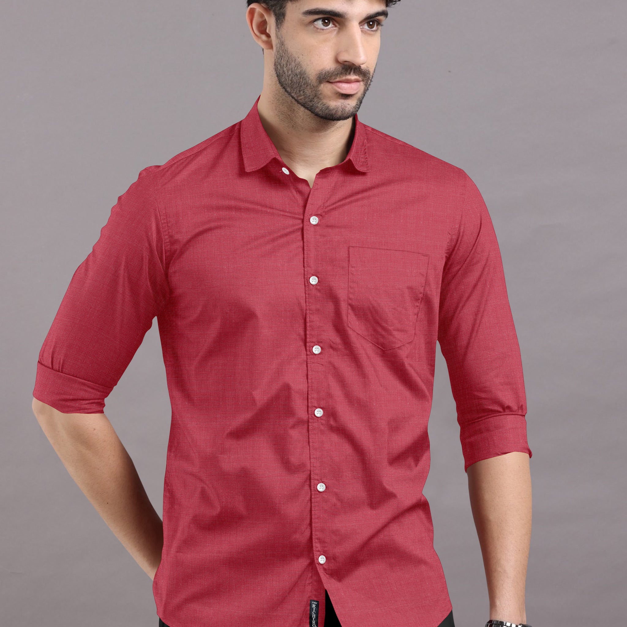 Plain Coral Red Shirt