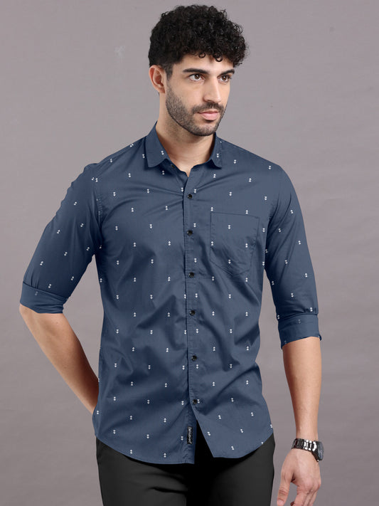 Gentle Grey With Subtle Printed Shirt