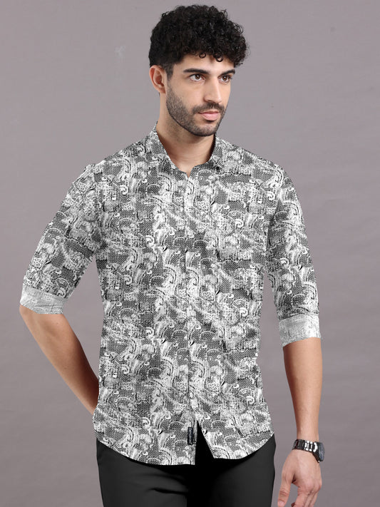 Monochrome Esthetic Printed Shirt