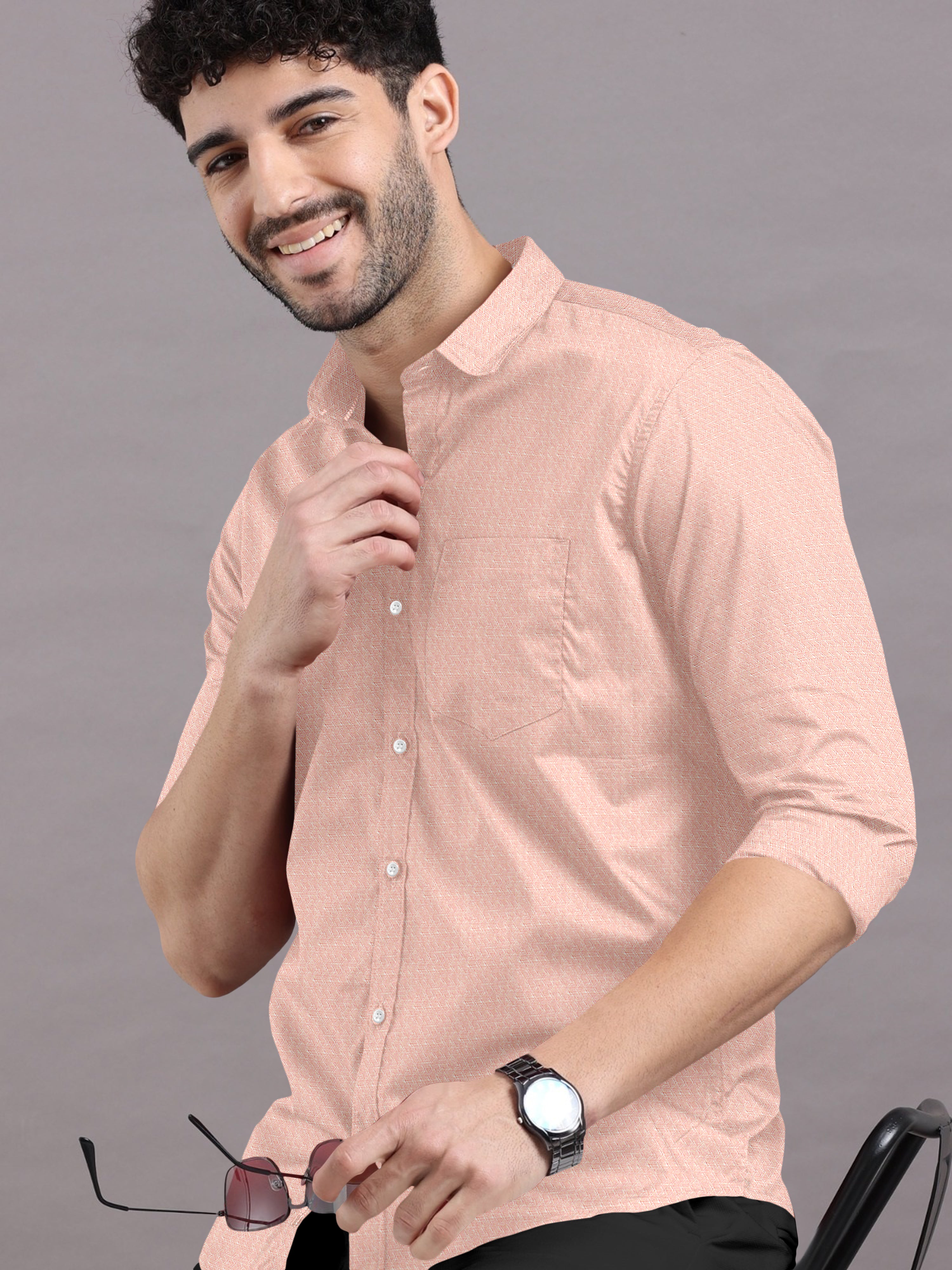 Plain Light Peach Shirt