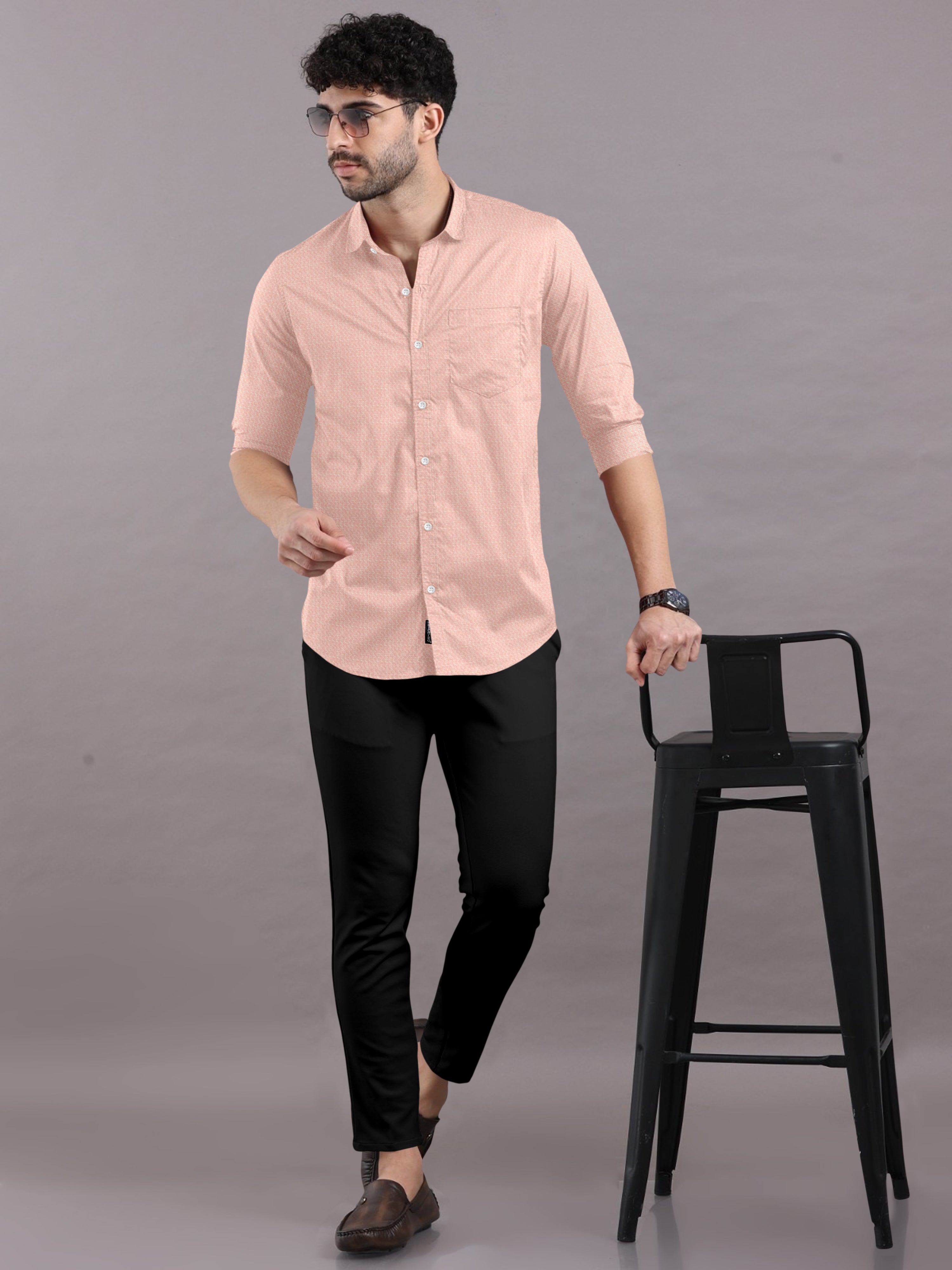 Plain Light Peach Shirt