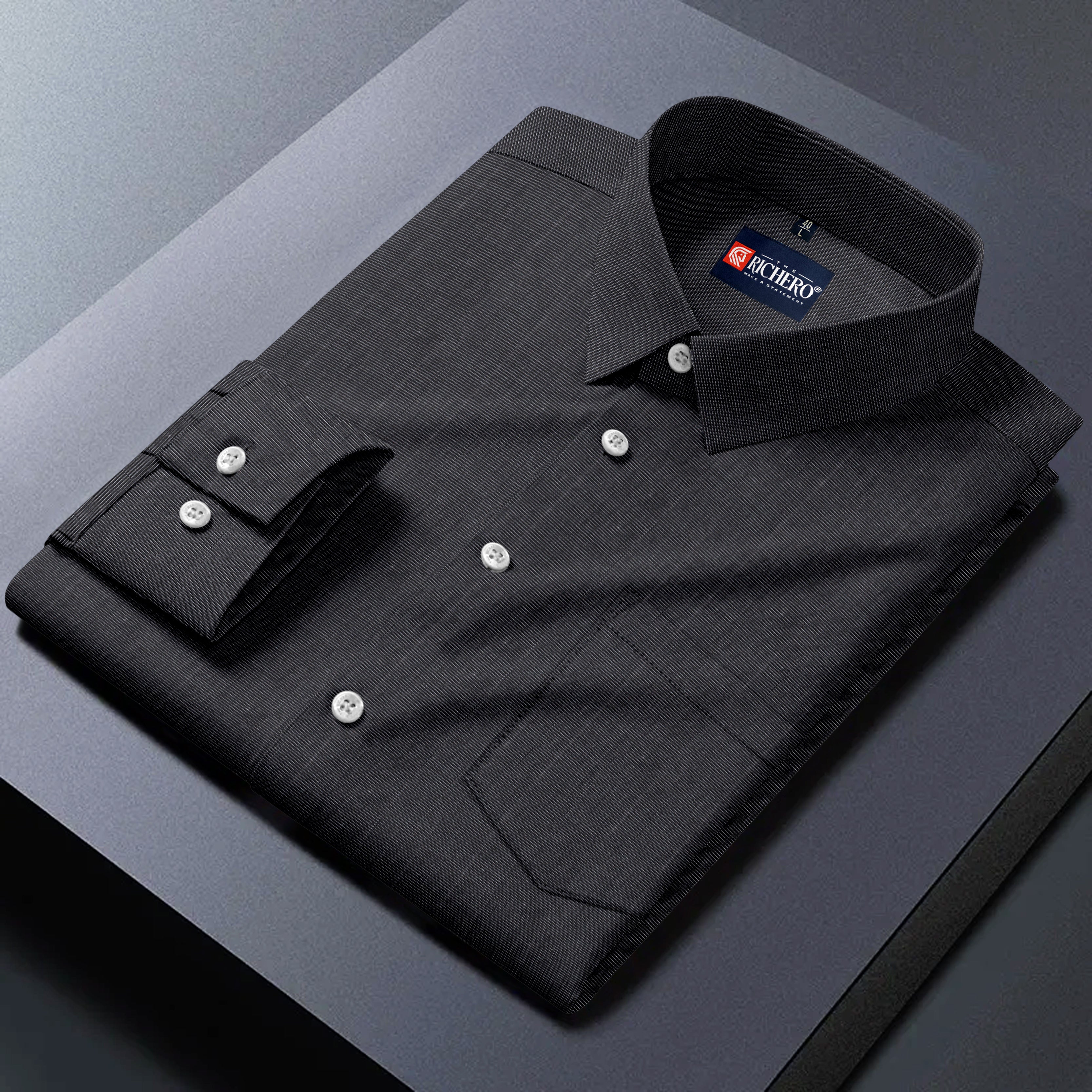 Plain Black Cotton Shirt