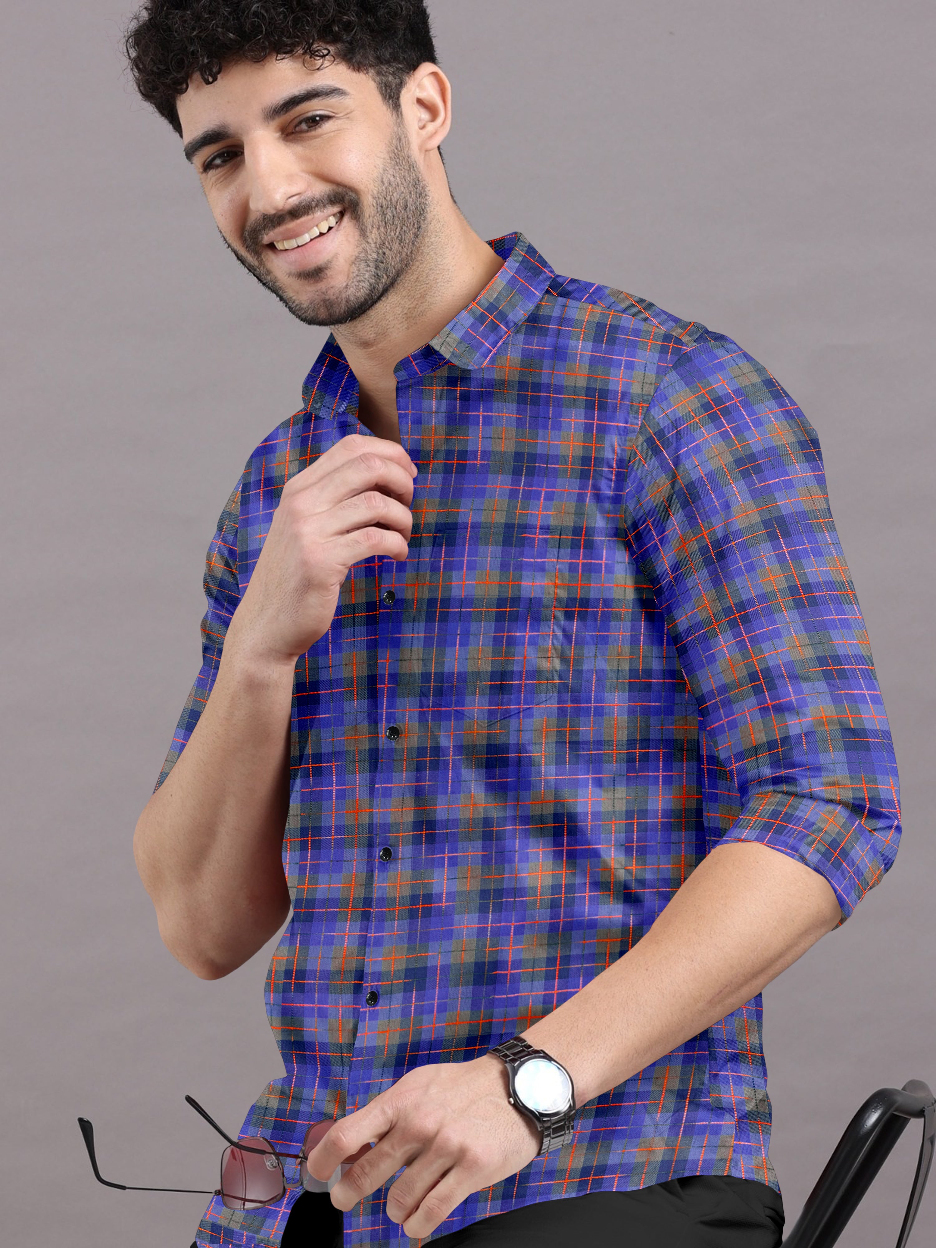 Regal and Versatile Checks Shirt