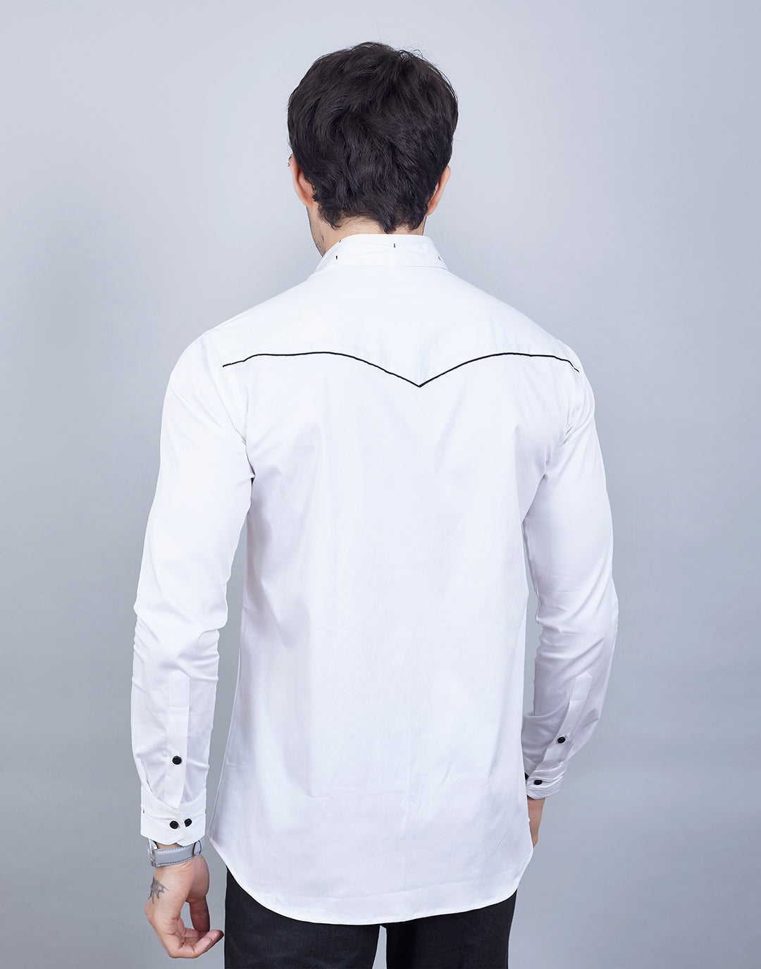 Monochrome Plain White Shirt