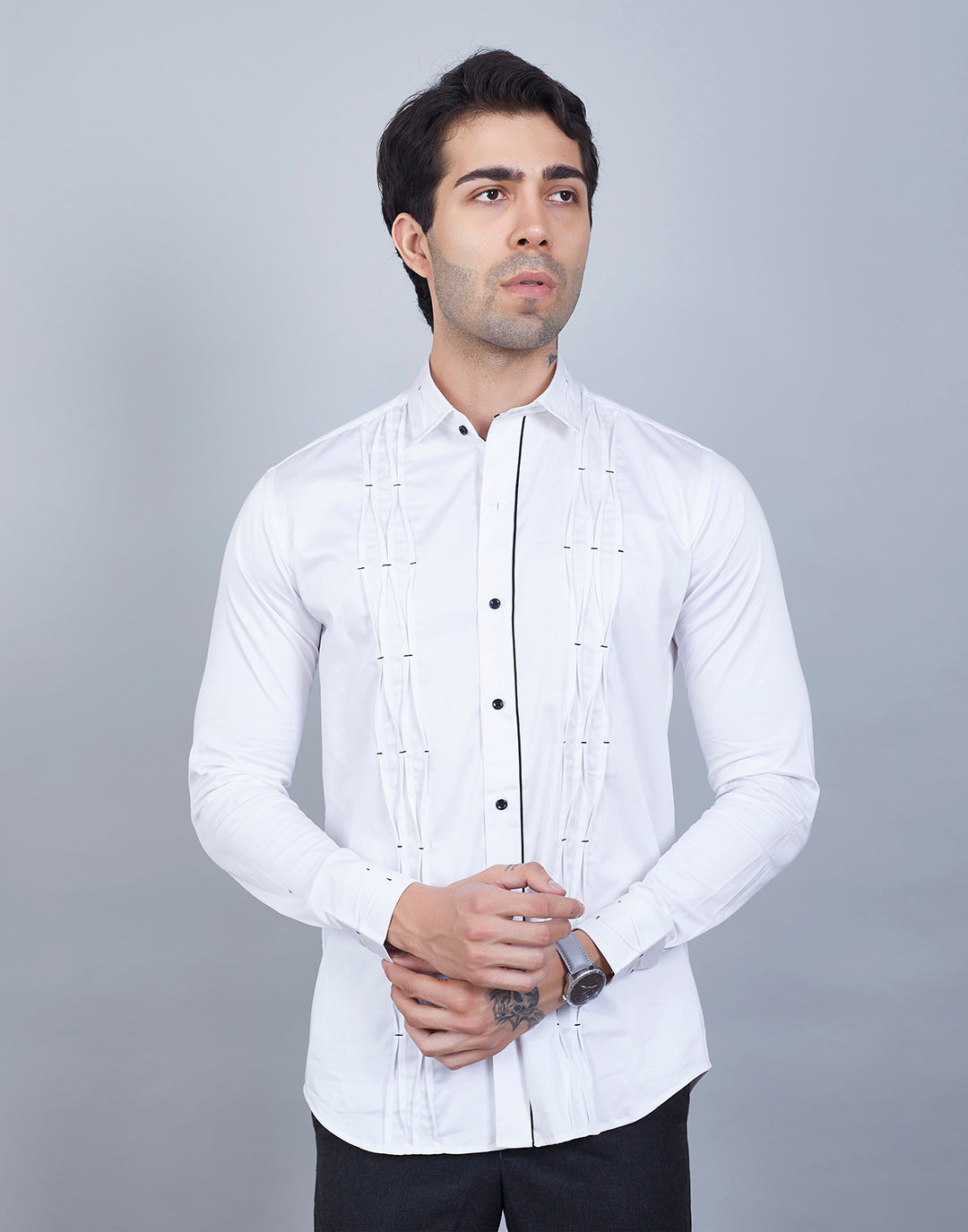 Monochrome Plain White Shirt