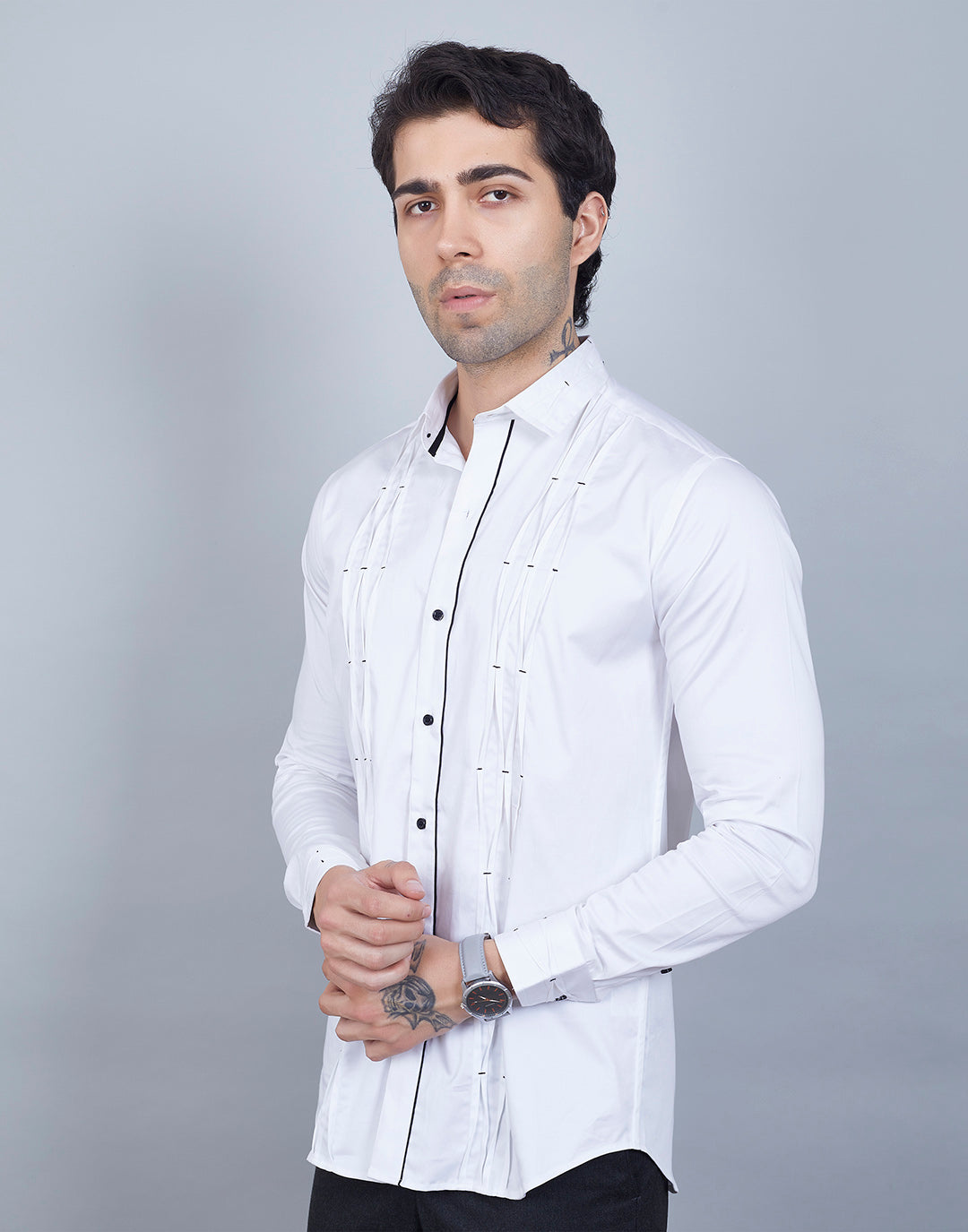 Monochrome Plain White Shirt