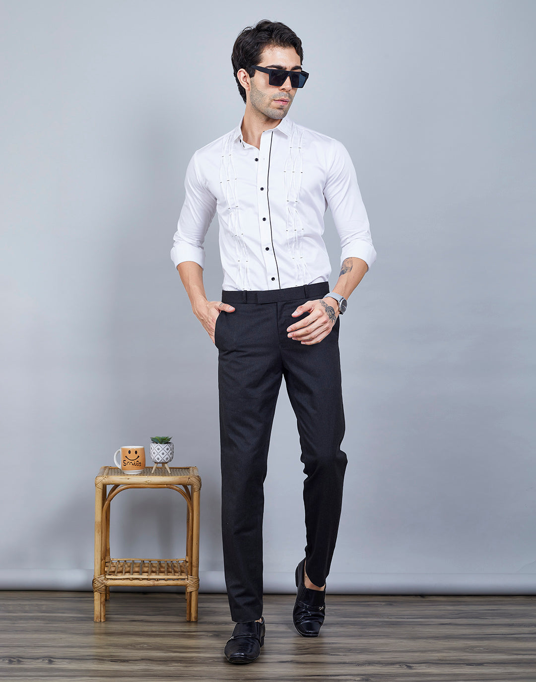 Monochrome Plain White Shirt