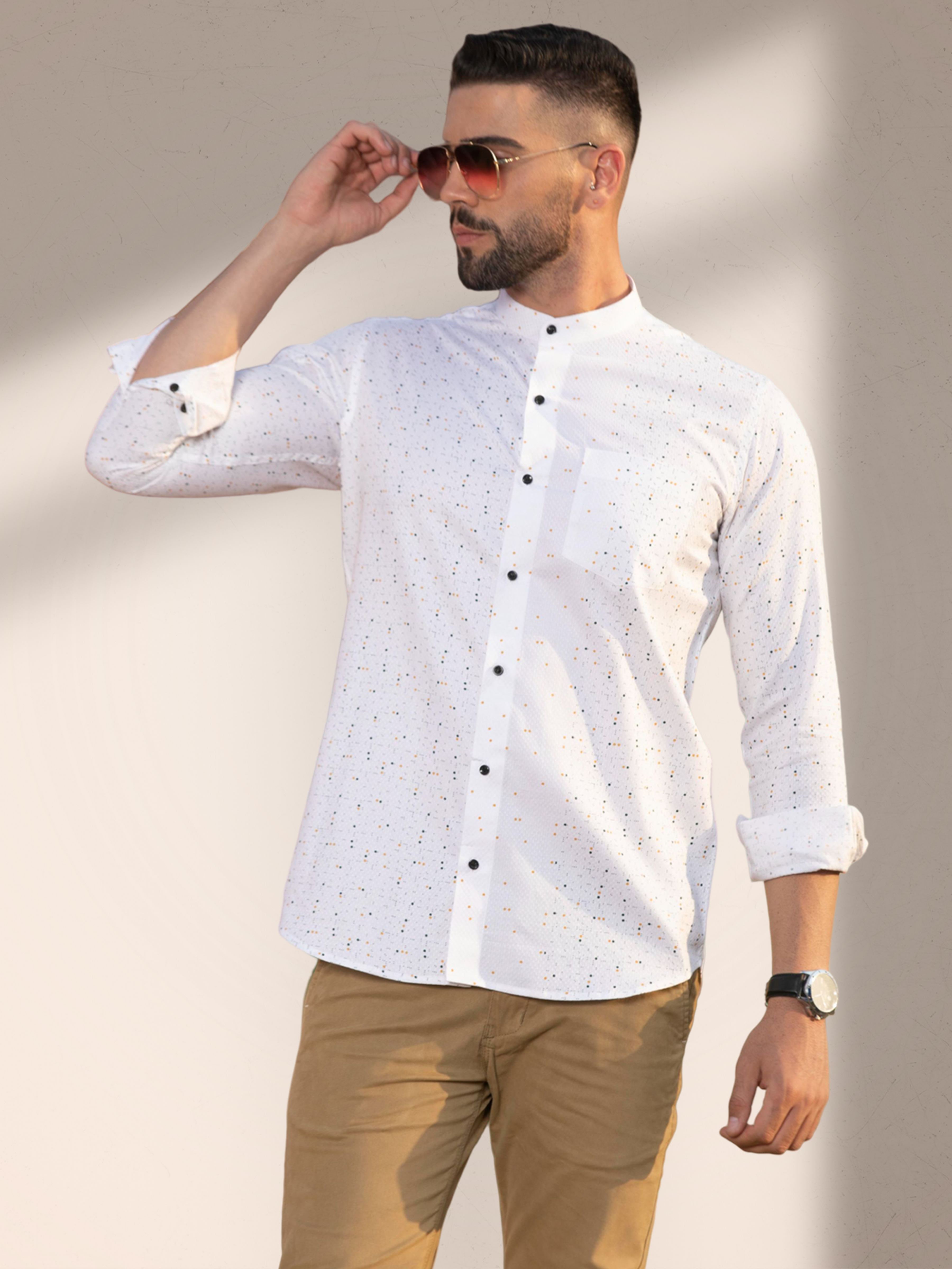 Men's white cotton shirt