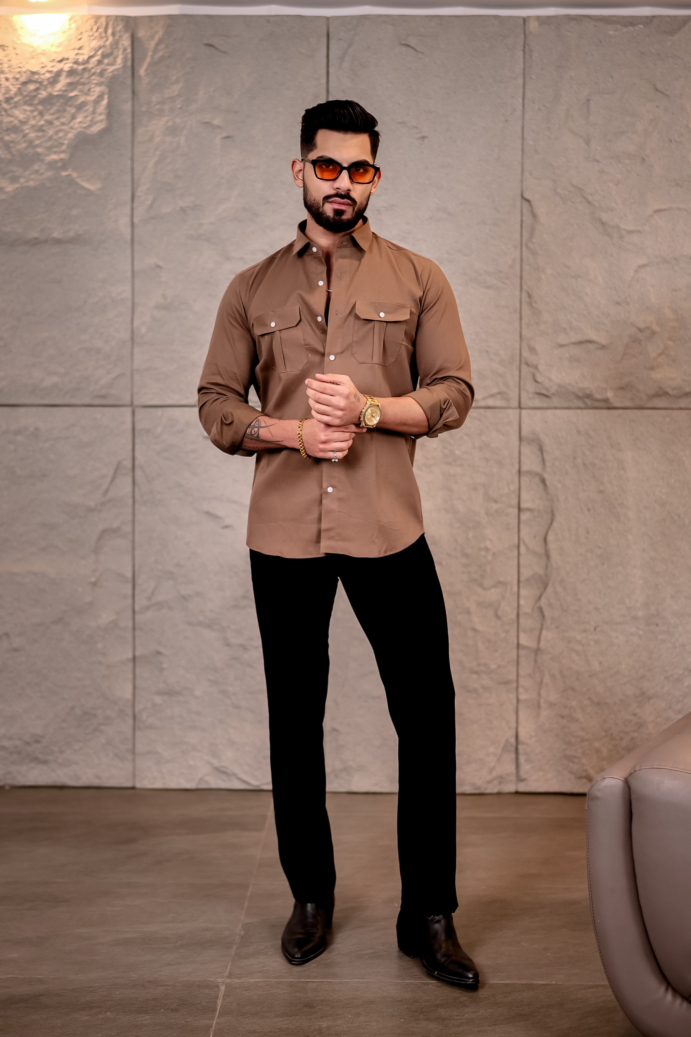 Brown Corduroy Premium Cotton Shirt