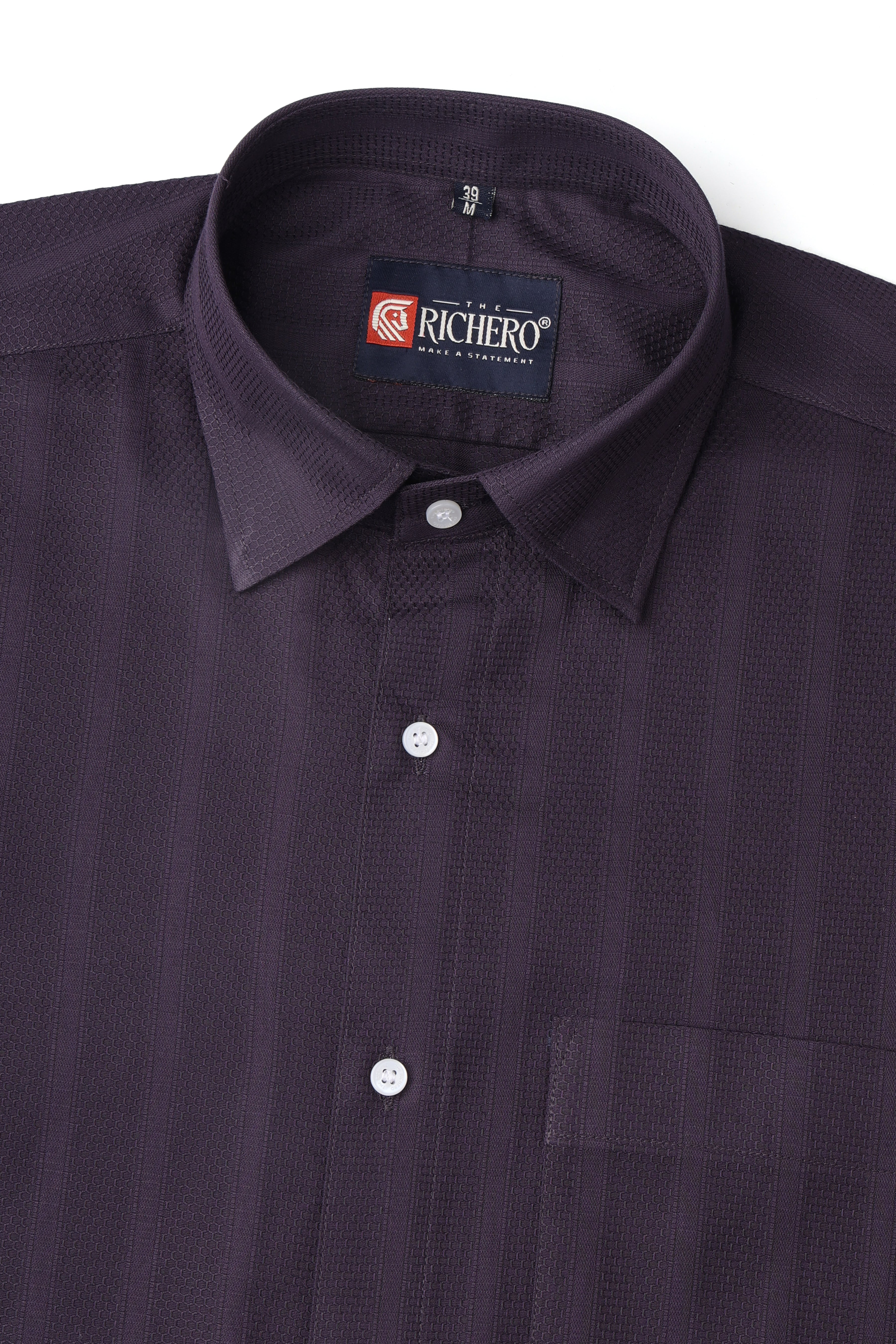 Honey Comb Purple Cotton Men's Shirt