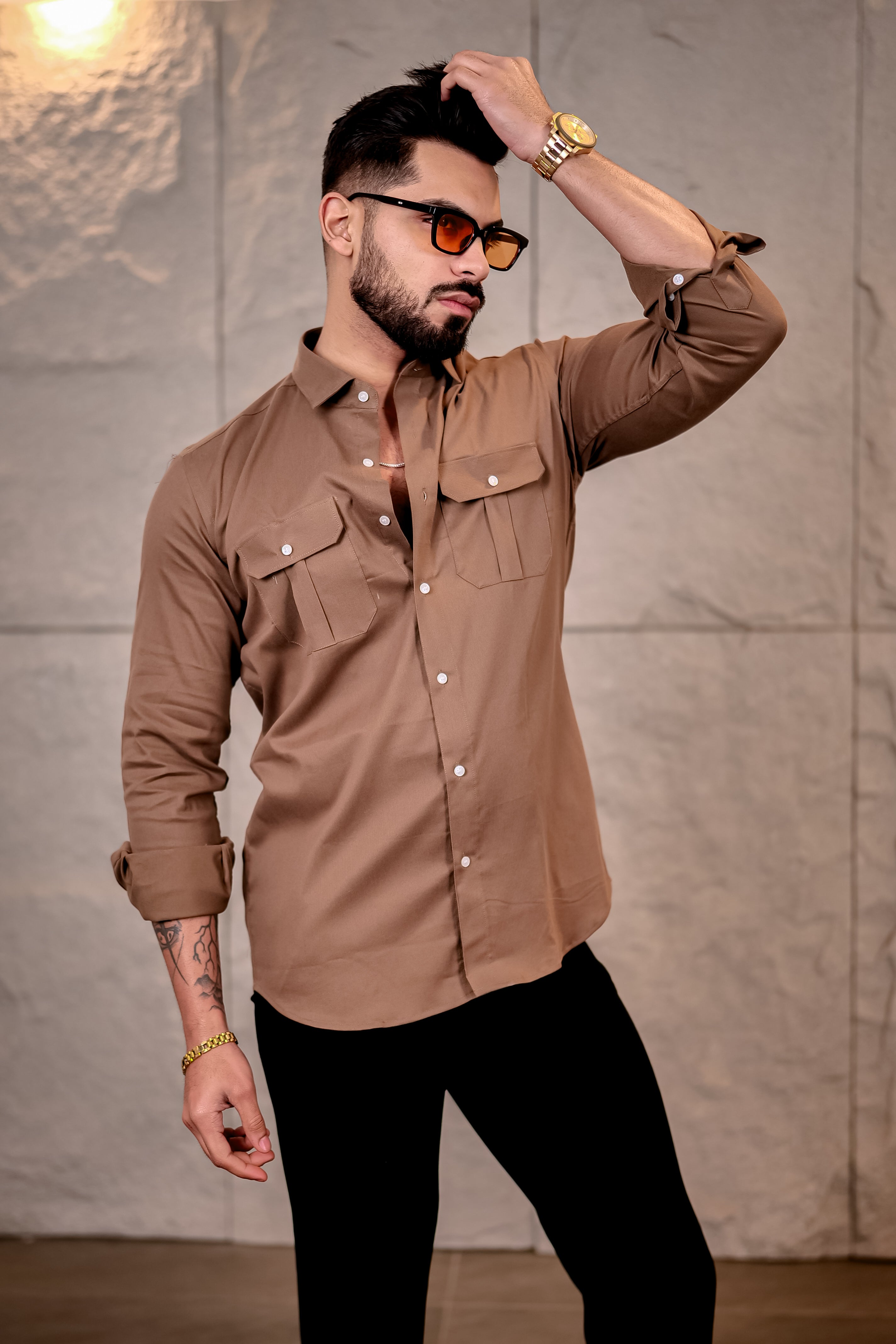 Brown Corduroy Premium Cotton Shirt