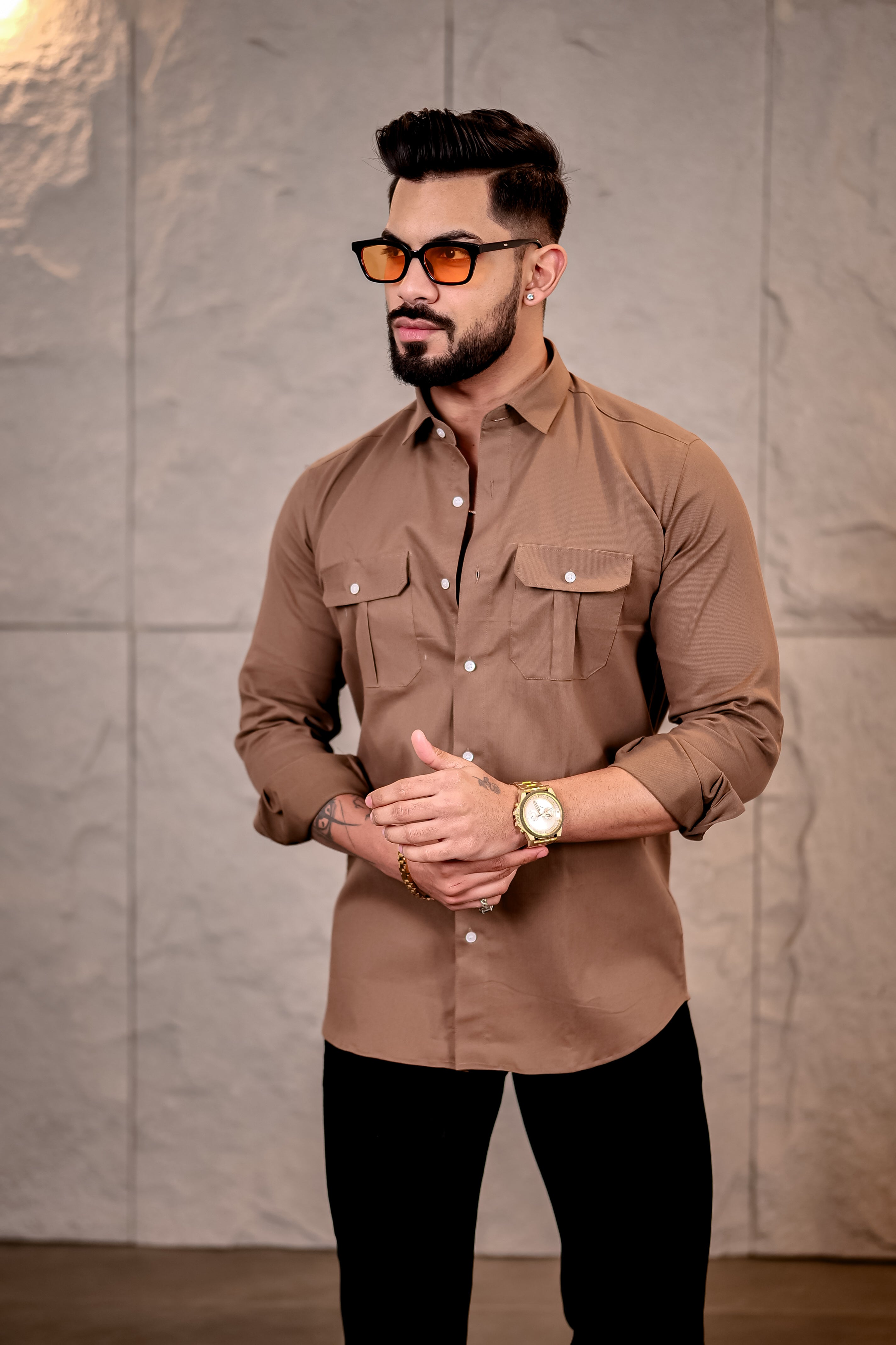 Brown Corduroy Premium Cotton Shirt