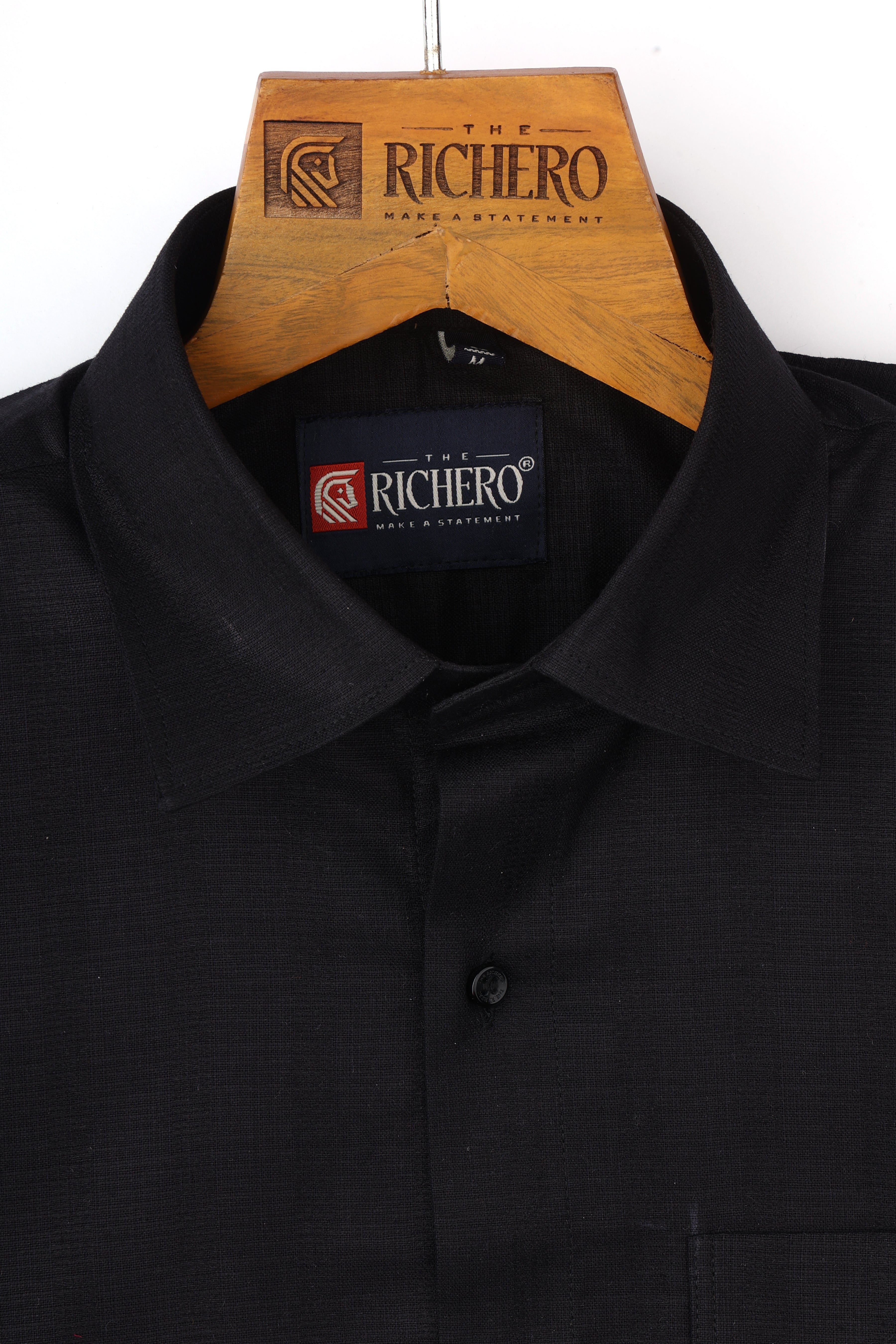 Plain Black Giza Cotton Men's Shirt