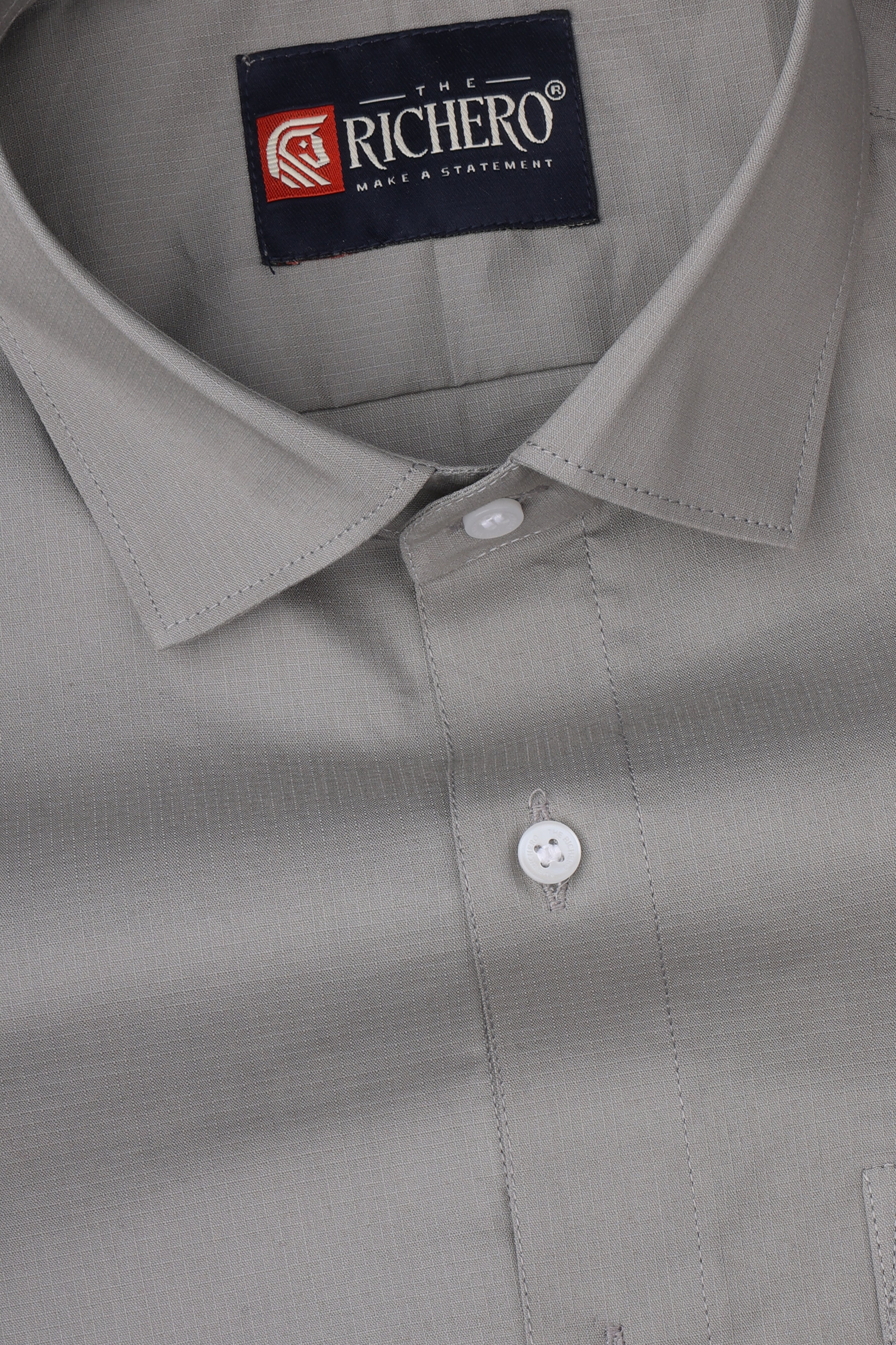 Plain Gray Giza Cotton Men's Shirt